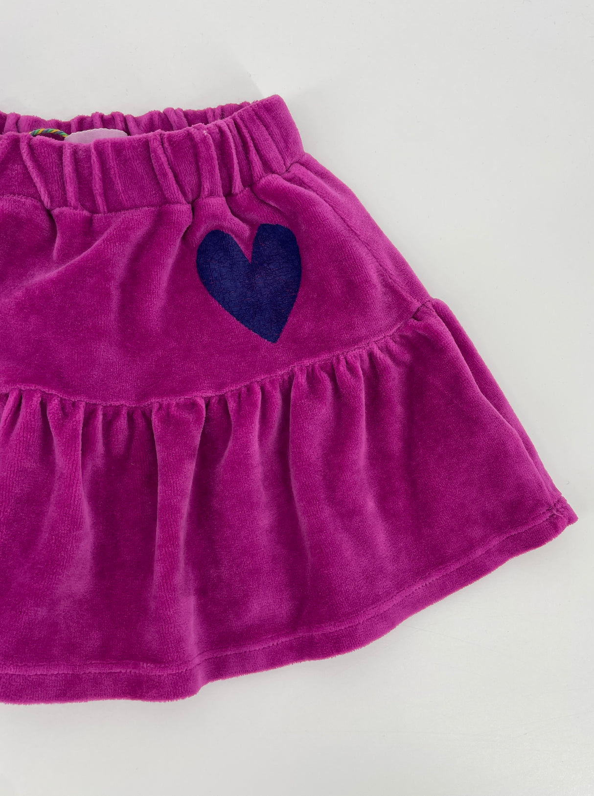 Rok Roze Velours Hartje Maat 92 / 98