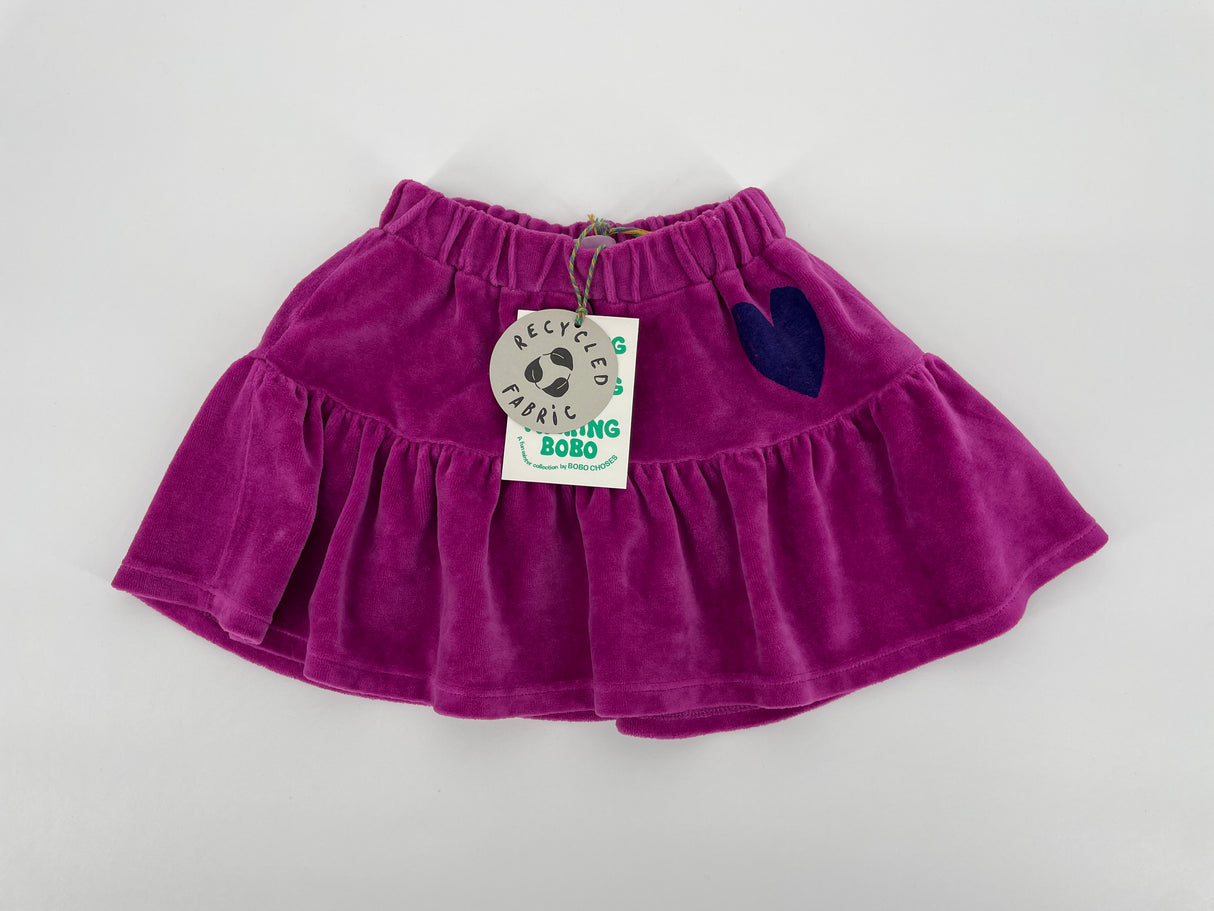 Rok Roze Velours Hartje Maat 92 / 98