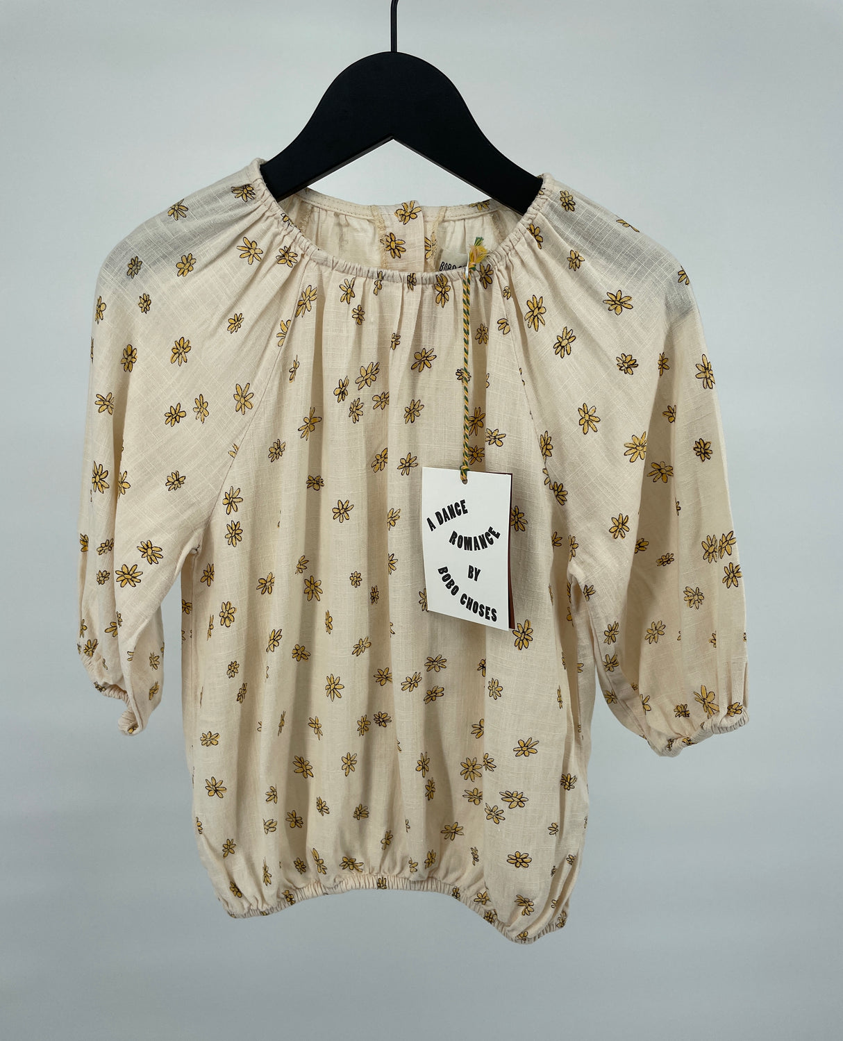 Top Beige 3/4 Mouw Madeliefjes Print