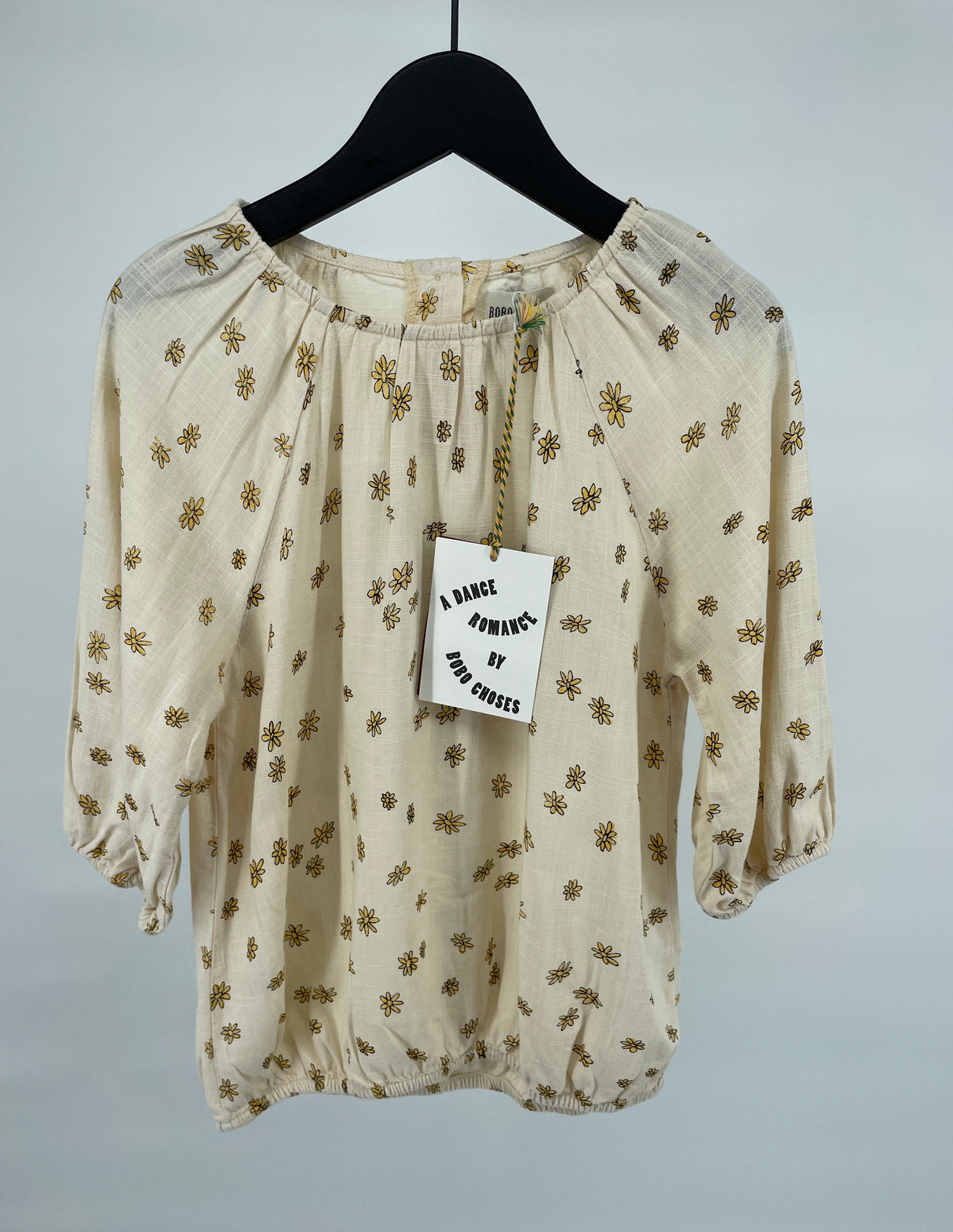 Top Beige 3/4 Mouw Madeliefjes Print