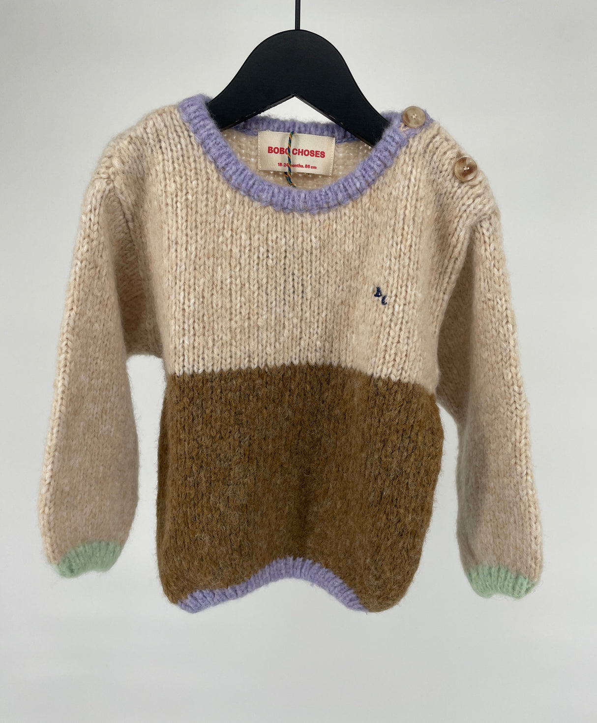 Trui Wol Beige Bruin Maat 86 / 92