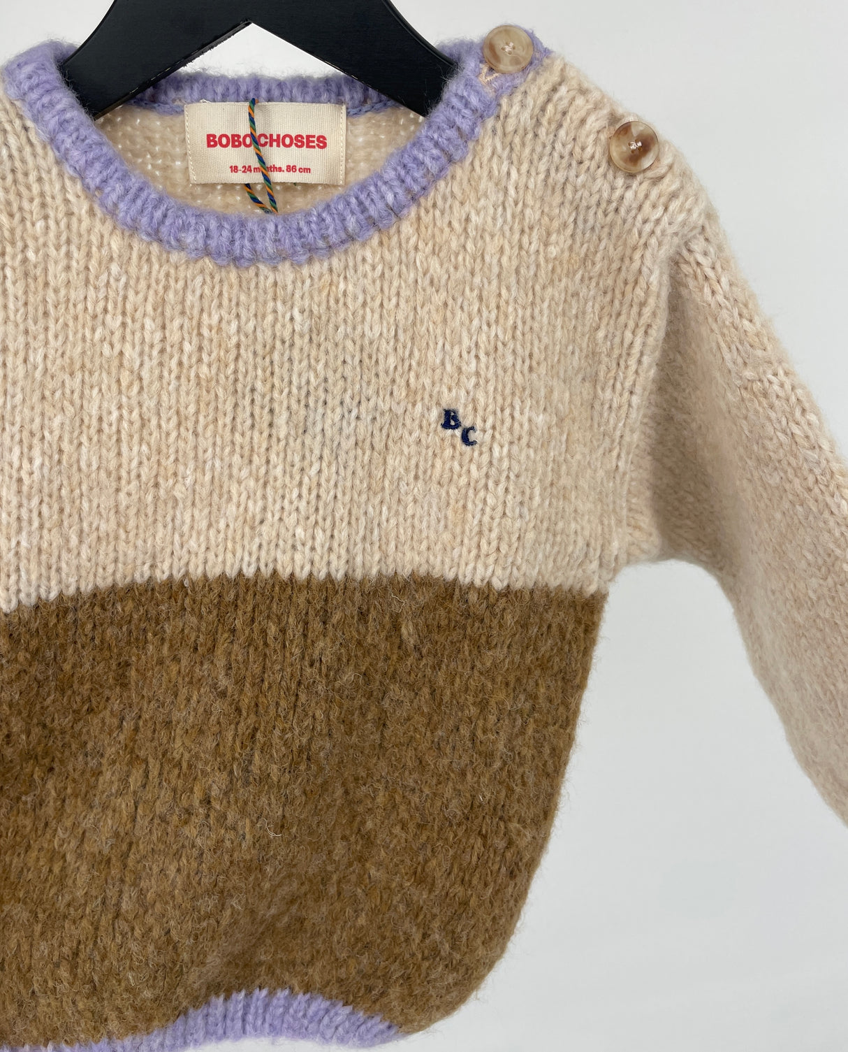 Trui Wol Beige Bruin Maat 86 / 92