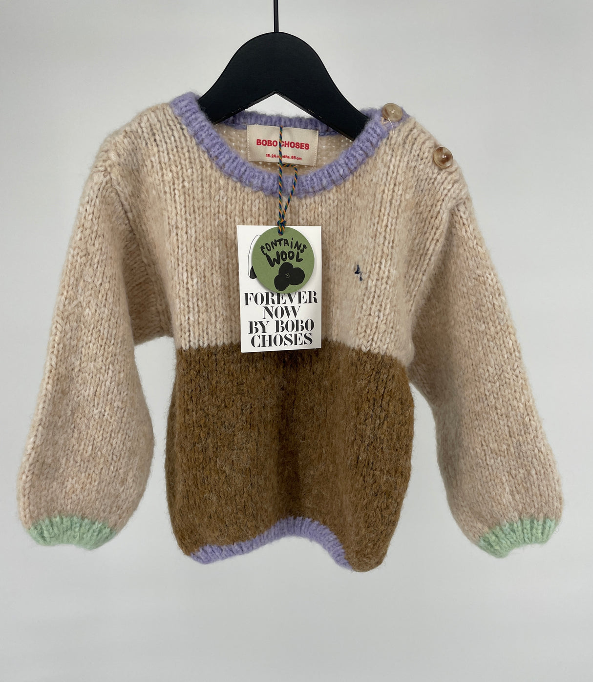 Trui Wol Beige Bruin Maat 86 / 92