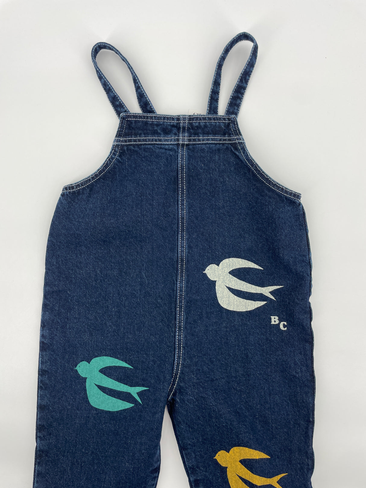 Tuinbroek Donkerblauw Denim Vogels Maat 86 / 92