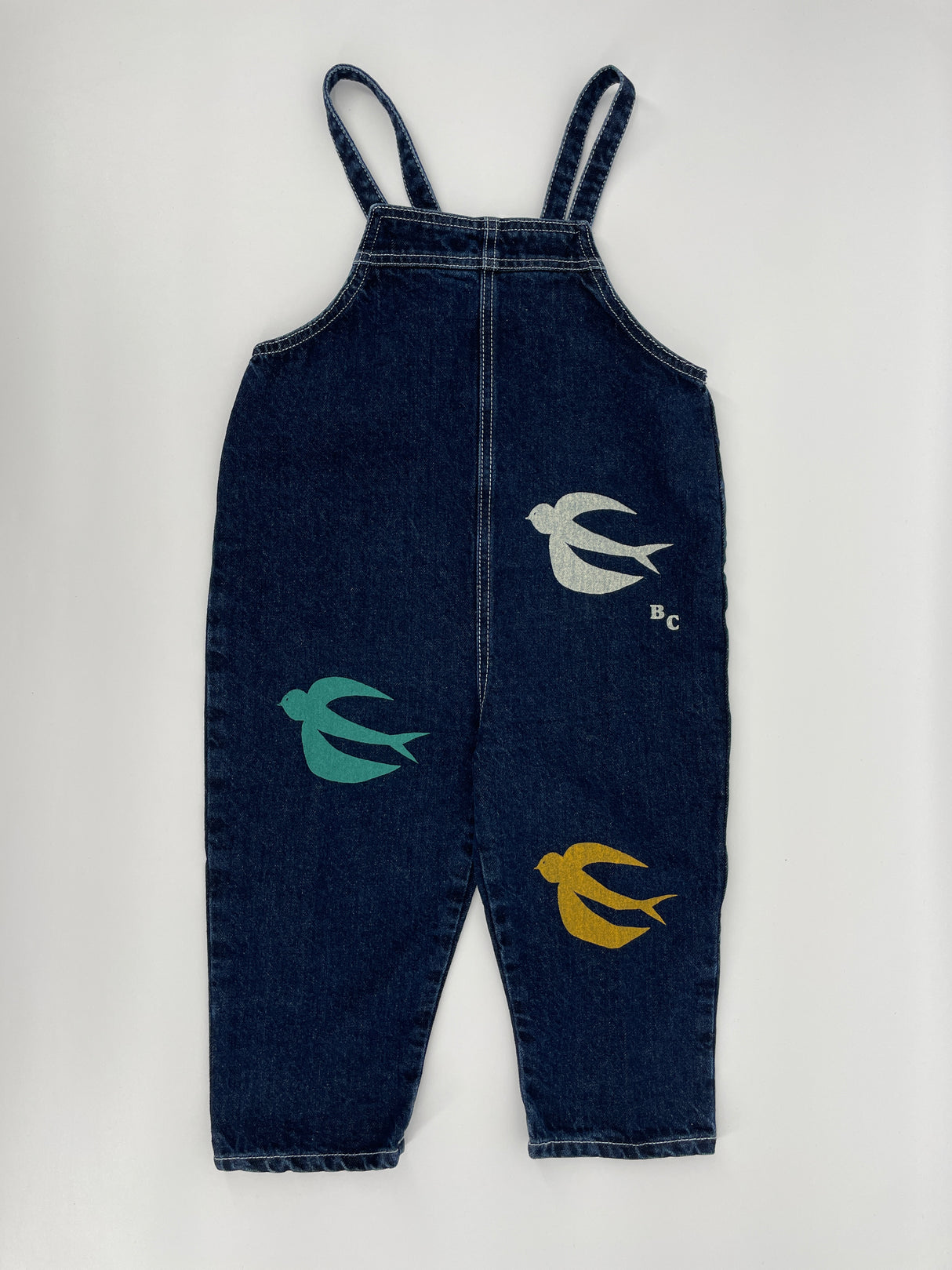 Tuinbroek Donkerblauw Denim Vogels Maat 86 / 92