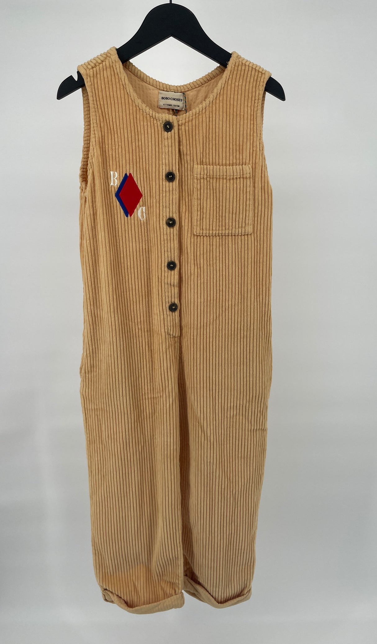 Tuinbroek Geel Beige Maat 116 / 122 NIEUW