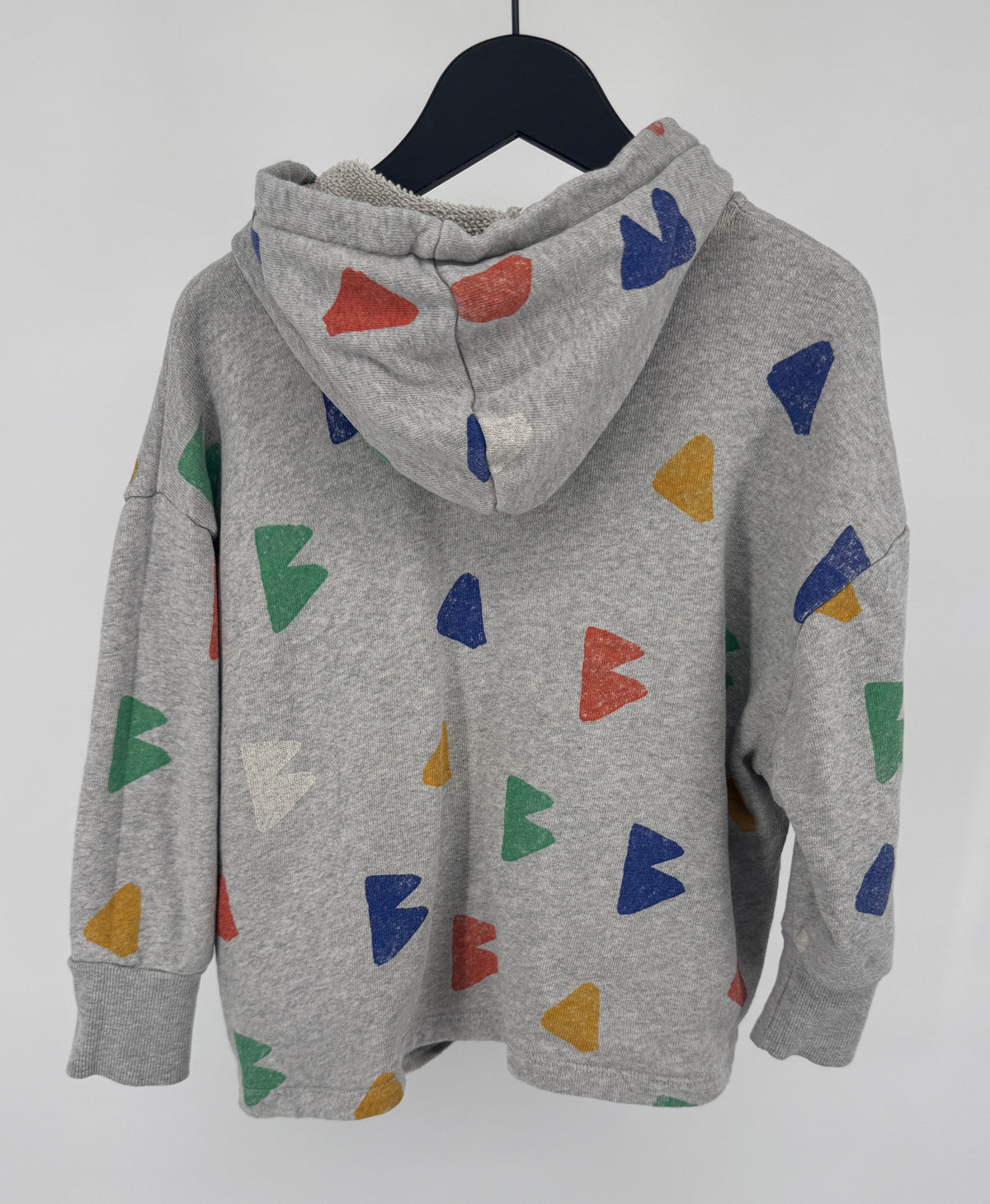 Vest Capuchon Grijs Multi Color Vormen Print Maat 116 / 122