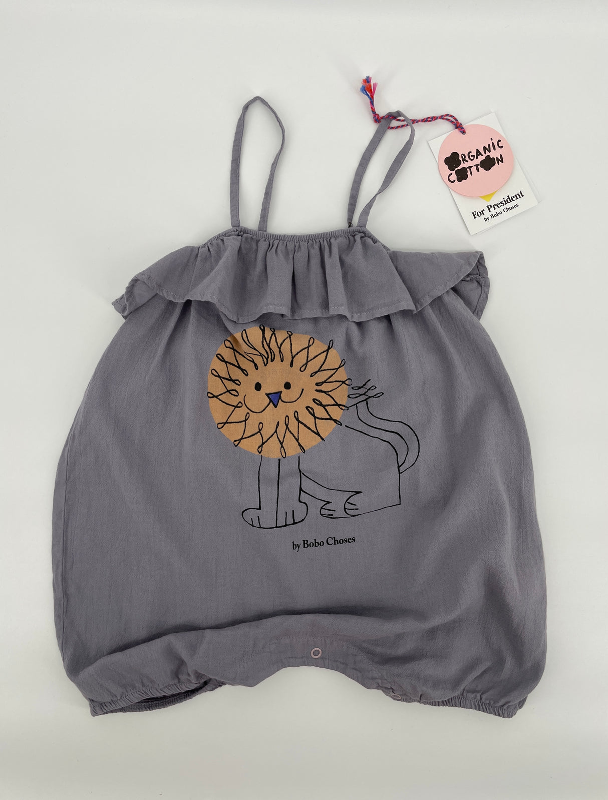 Zomerpak Grijs Leeuw Roesjes Maat 86 / 92