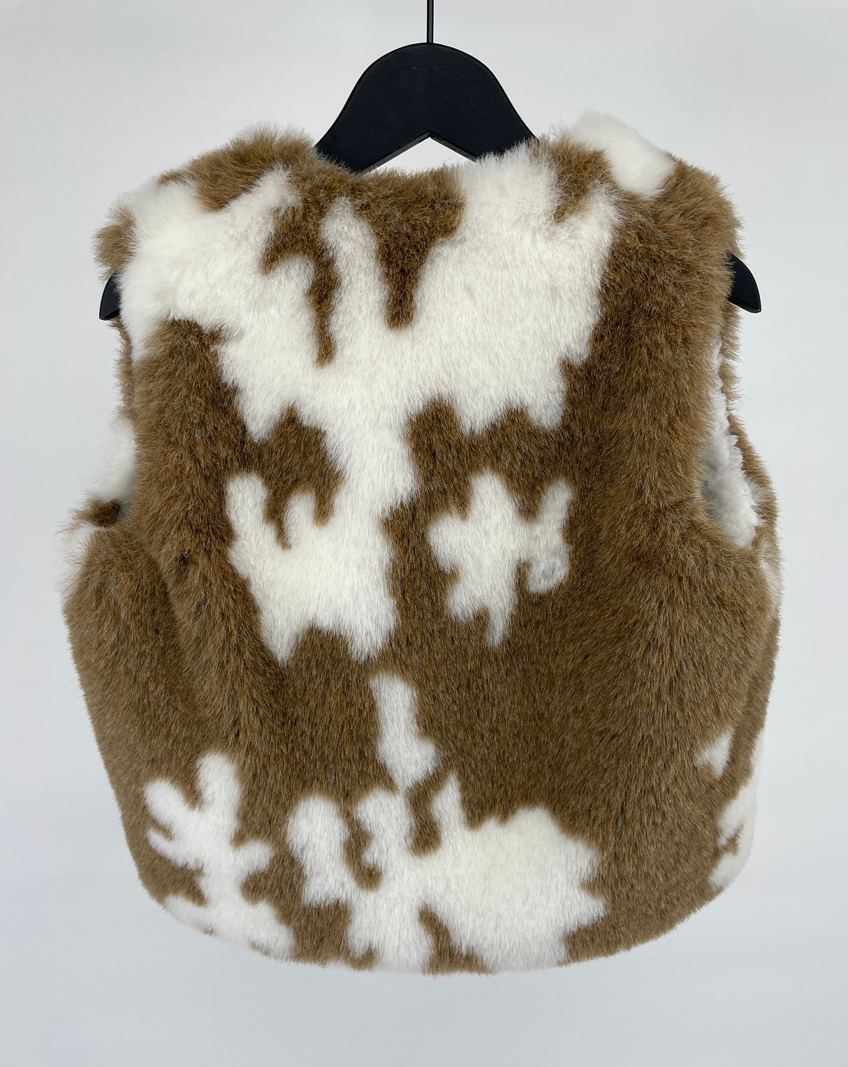 Bodywarmer Beige Bruin Faux Fur Koe Maat 134