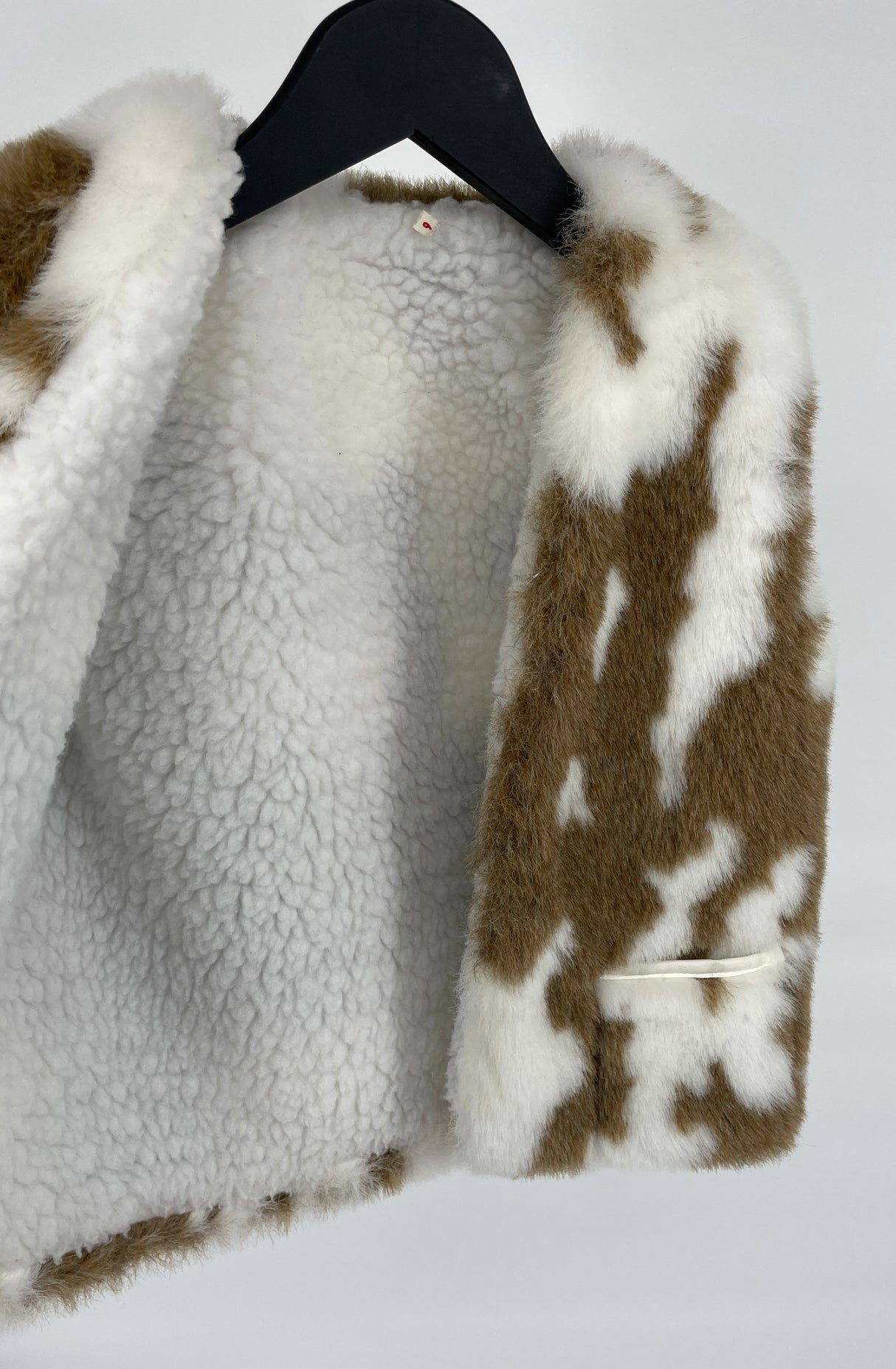 Bodywarmer Beige Bruin Faux Fur Koe Maat 134