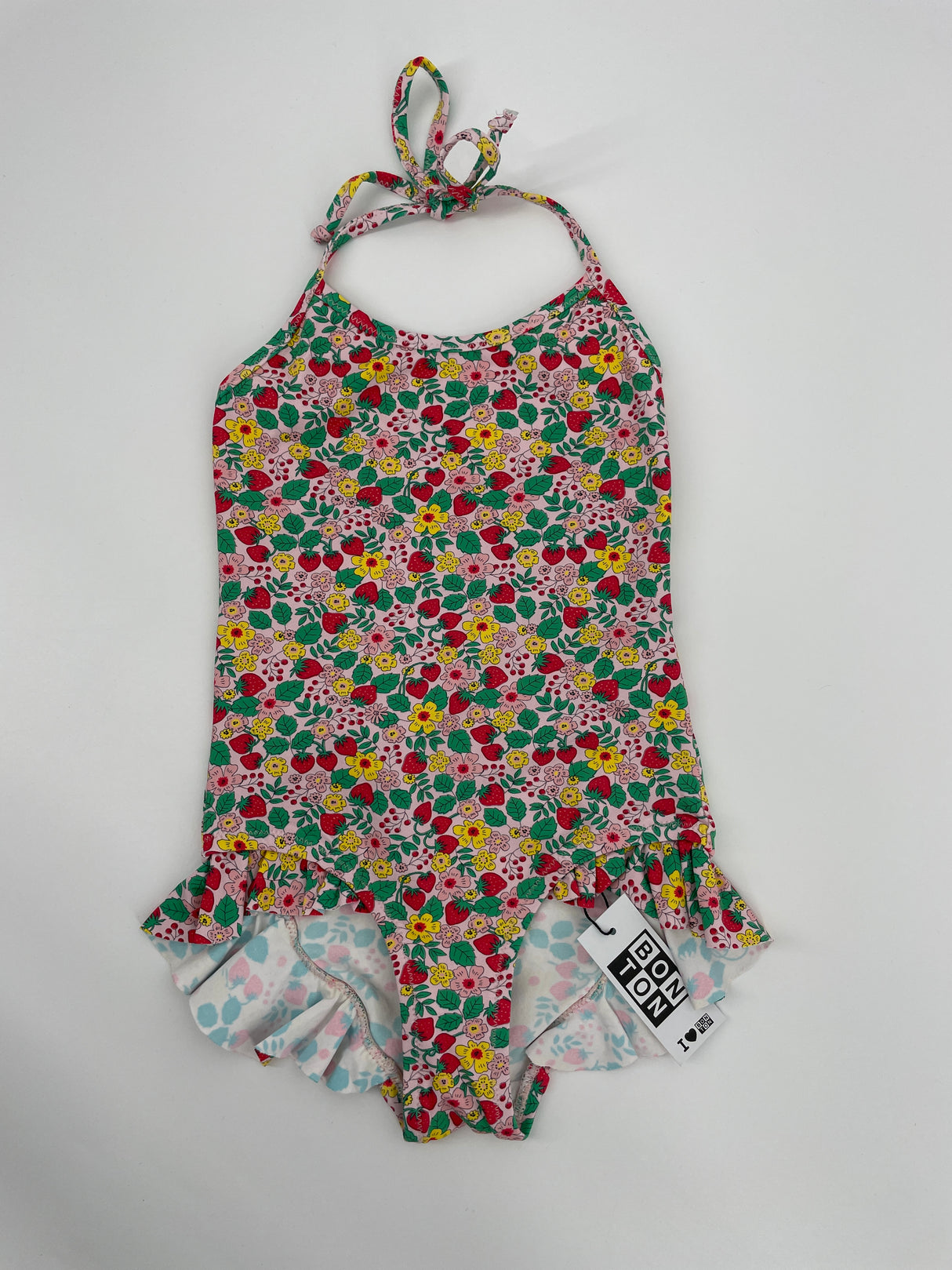 Badpak Roze Aardbeien Bloemen Maat 98