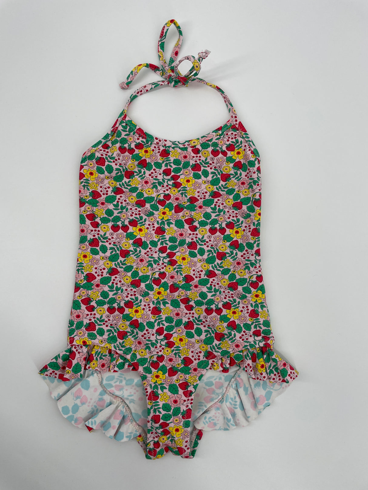 Badpak Roze Aardbeien Bloemen Maat 98