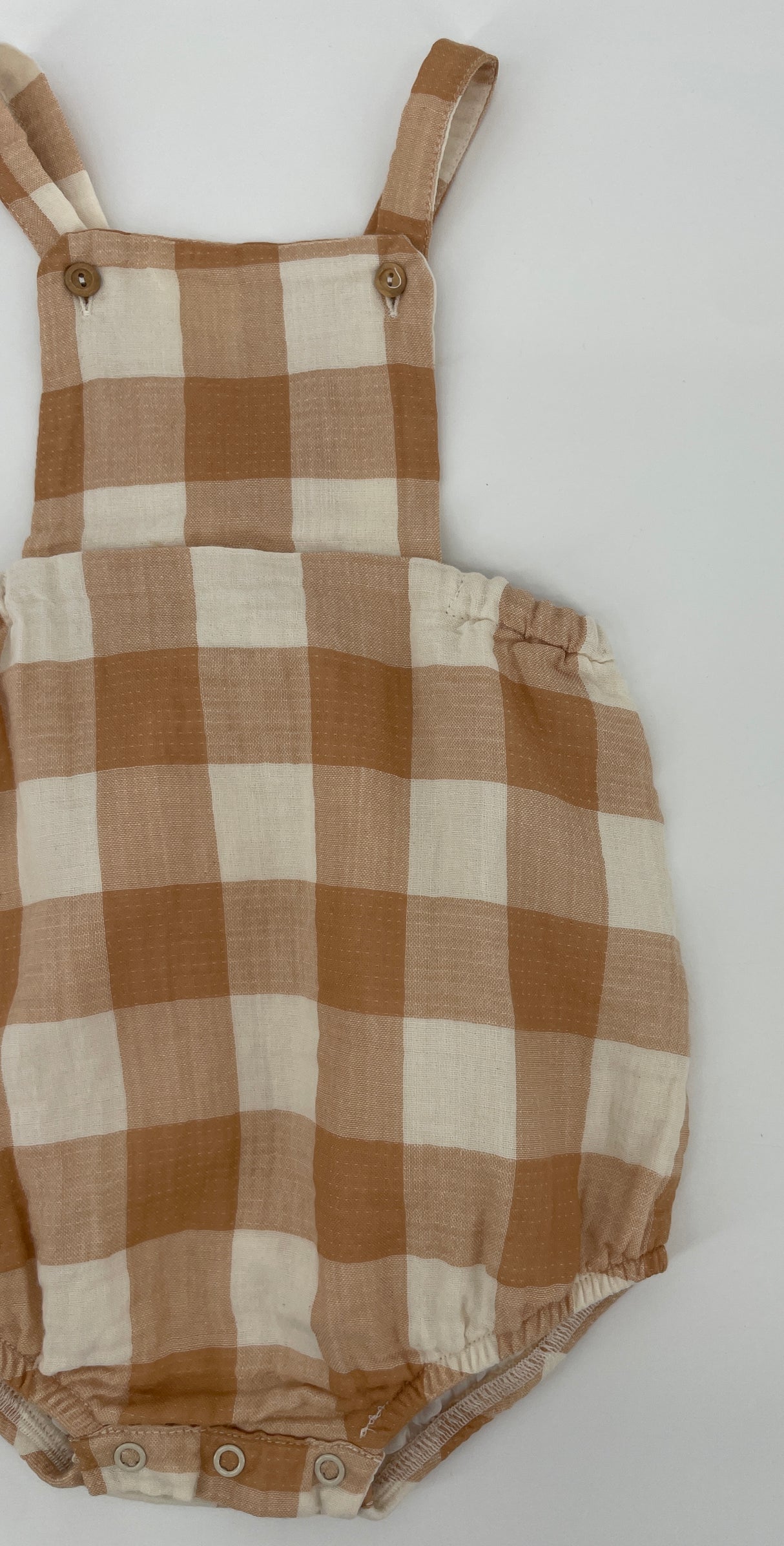 Zomerpak Bruin Beige Geblokt Maat 80