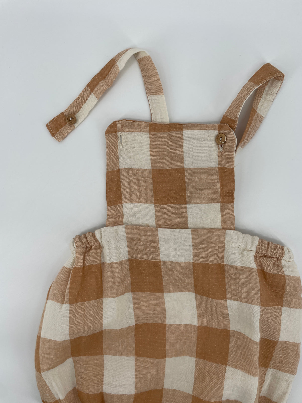 Zomerpak Bruin Beige Geblokt Maat 80