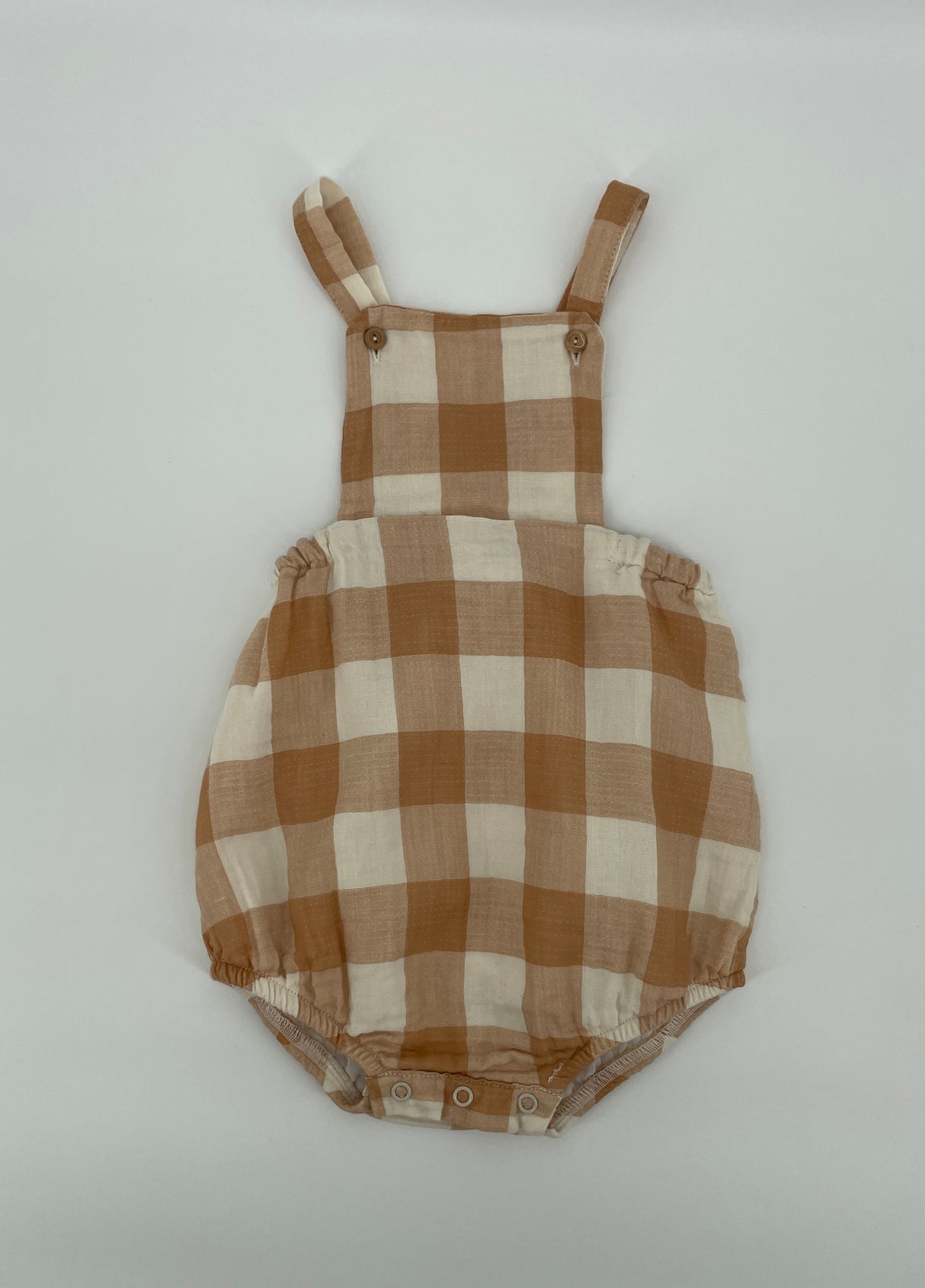 Zomerpak Bruin Beige Geblokt Maat 80