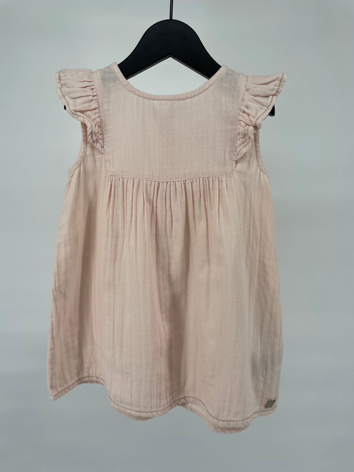 Jurk Lichtroze Mouwloos Roesjes Maat 80