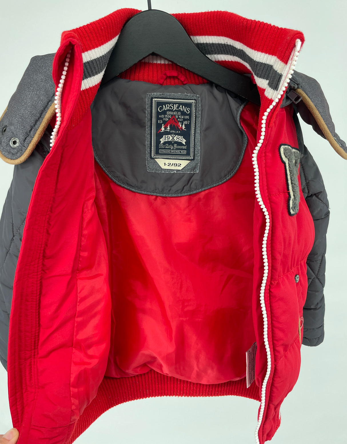 Jas Rood Grijs Maat 92