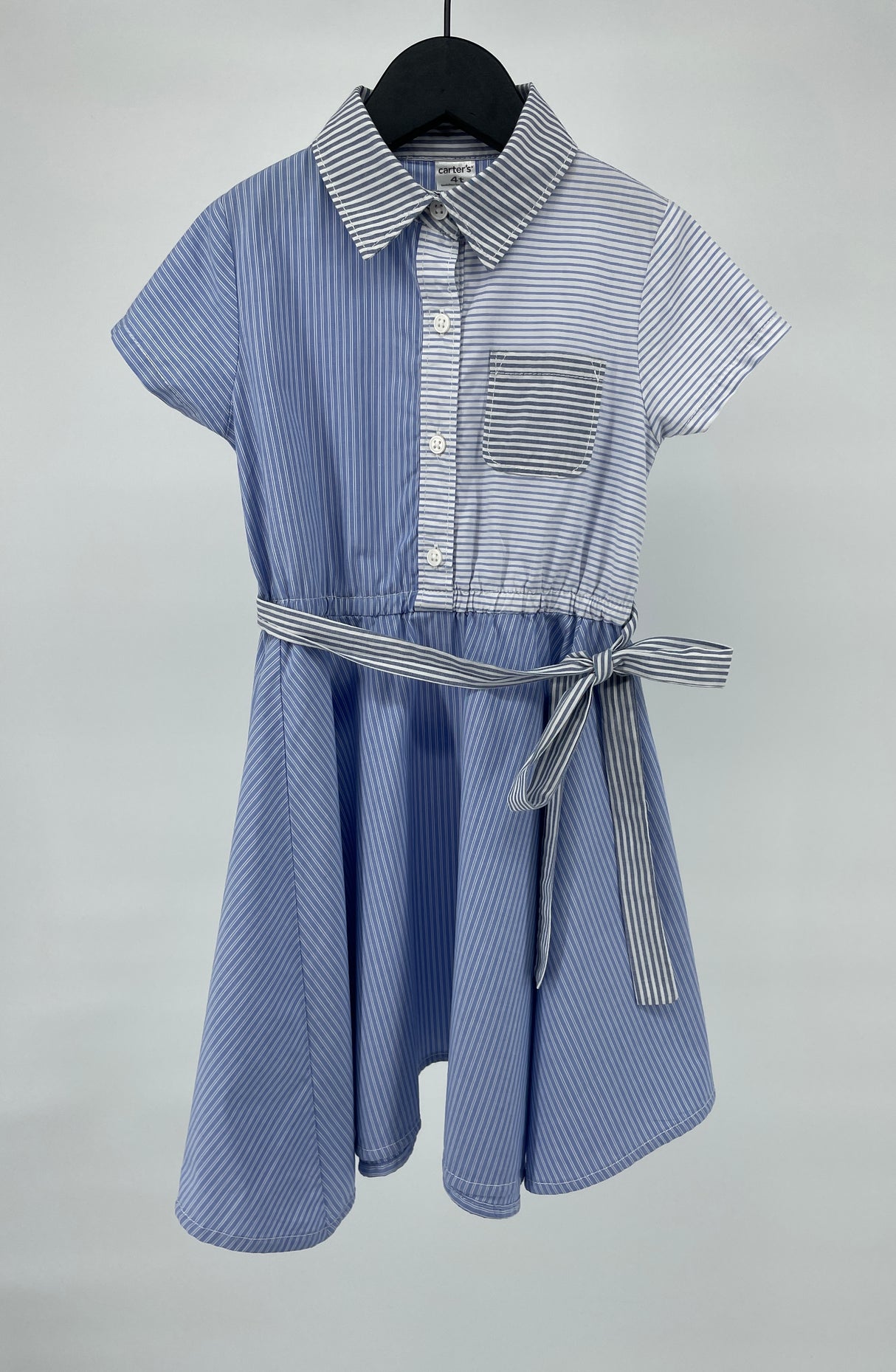 Jurk Korte Mouw Blauw Streepjes Maat 104