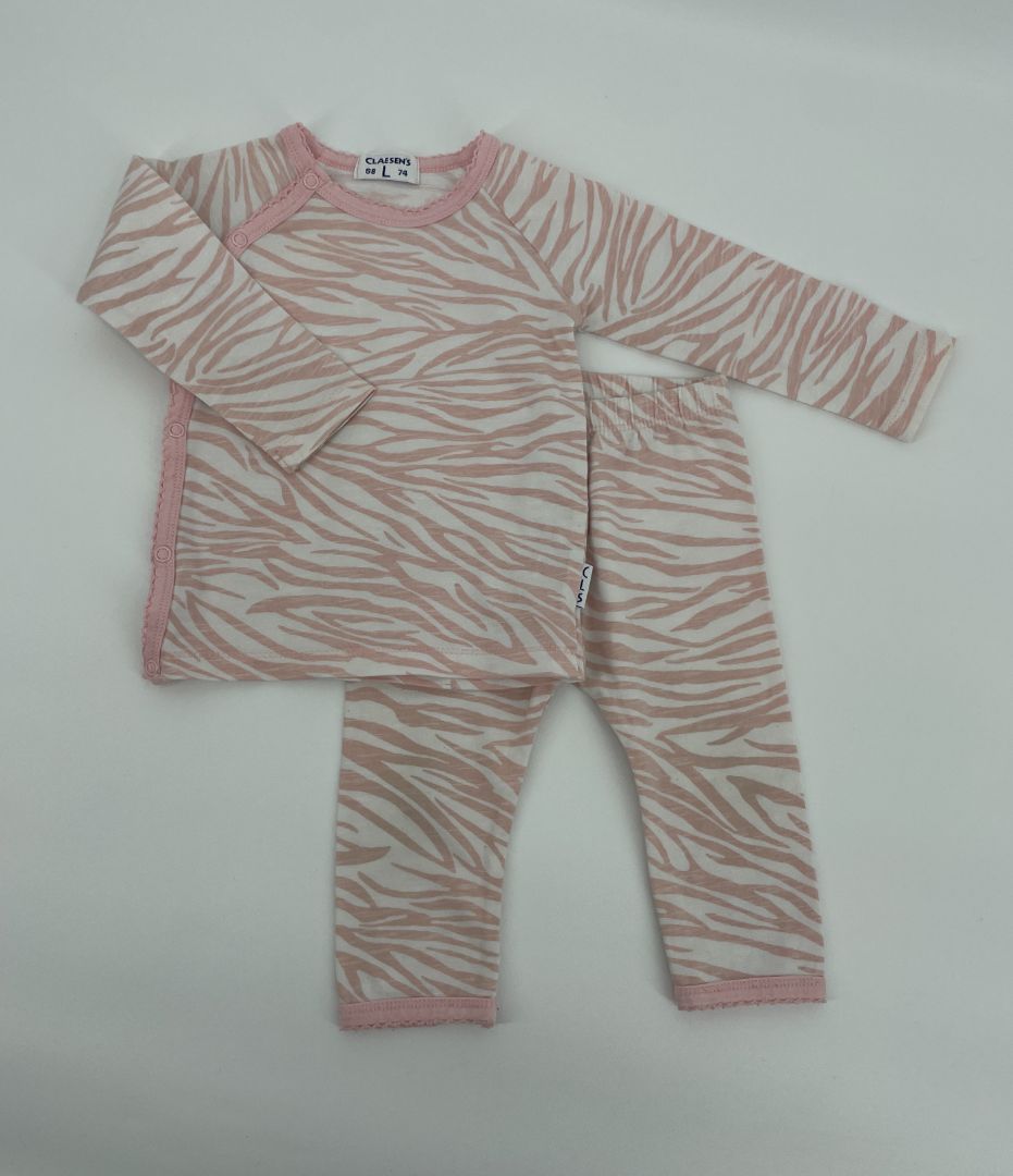 Pyjama Roze Wit Zebraprint Maat 68 / 74