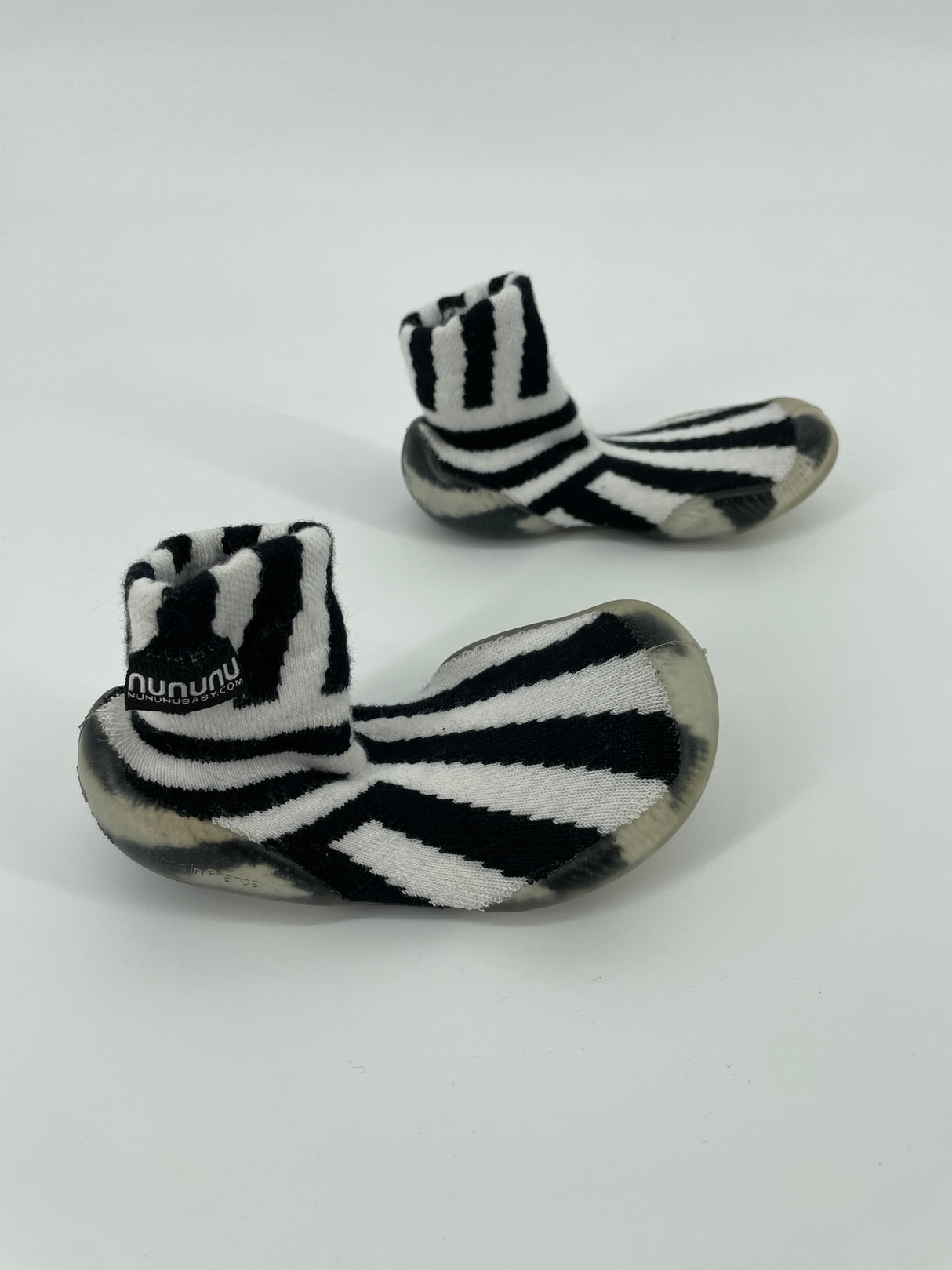 Sloffen Zwart Wit Strepen Maat 24 / 25