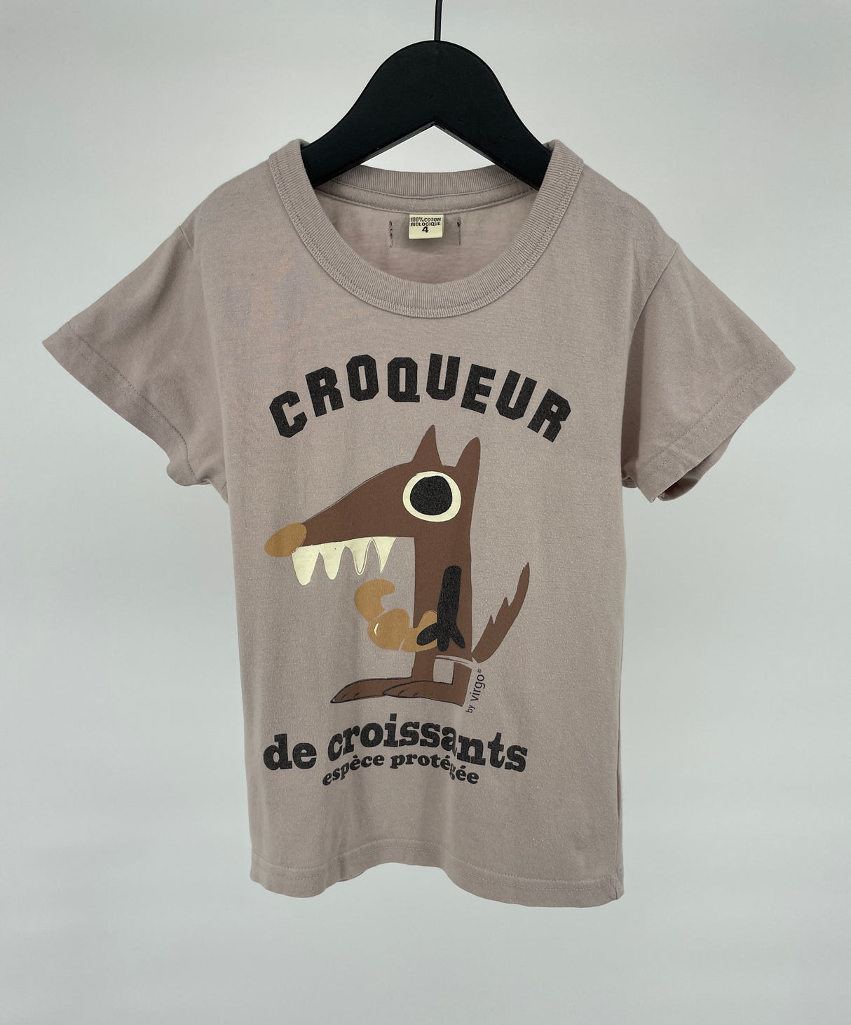 T-shirt Beige Croqueur de Croissants Maat 104
