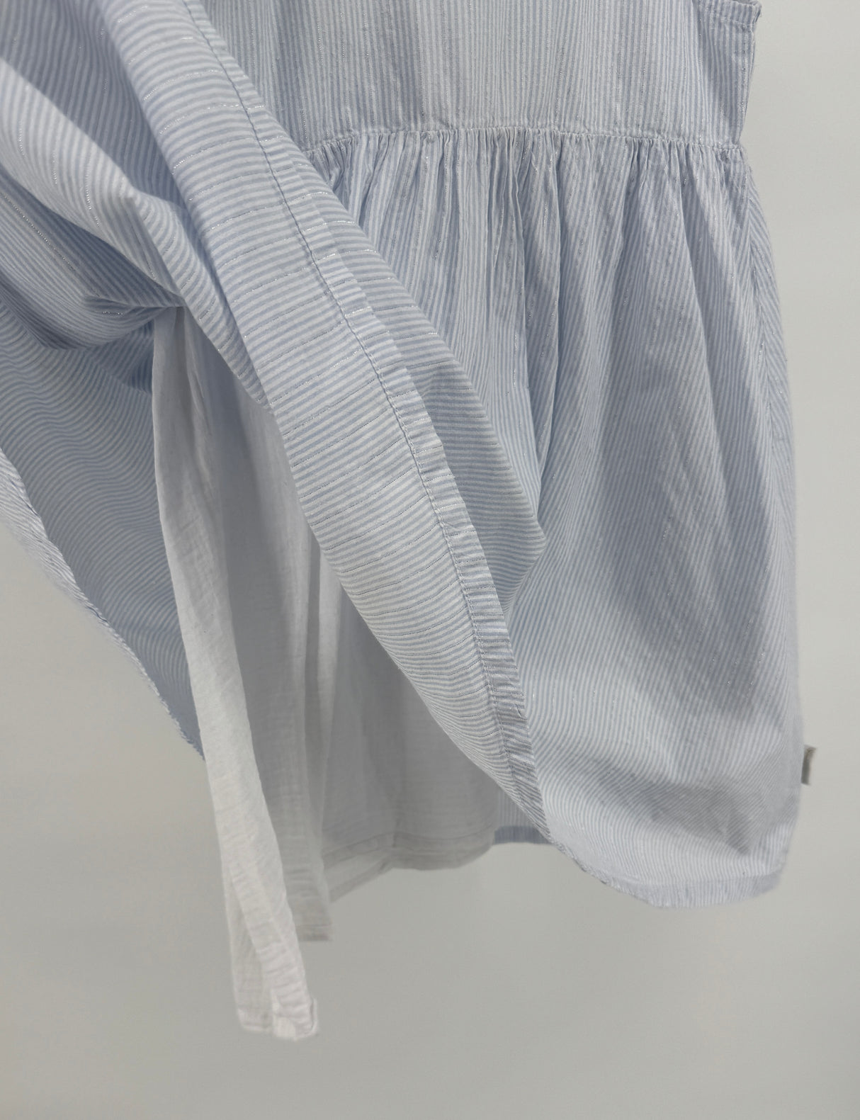 Jurk Blauw Wit Gestreept Lurex Roesjes Maat 110