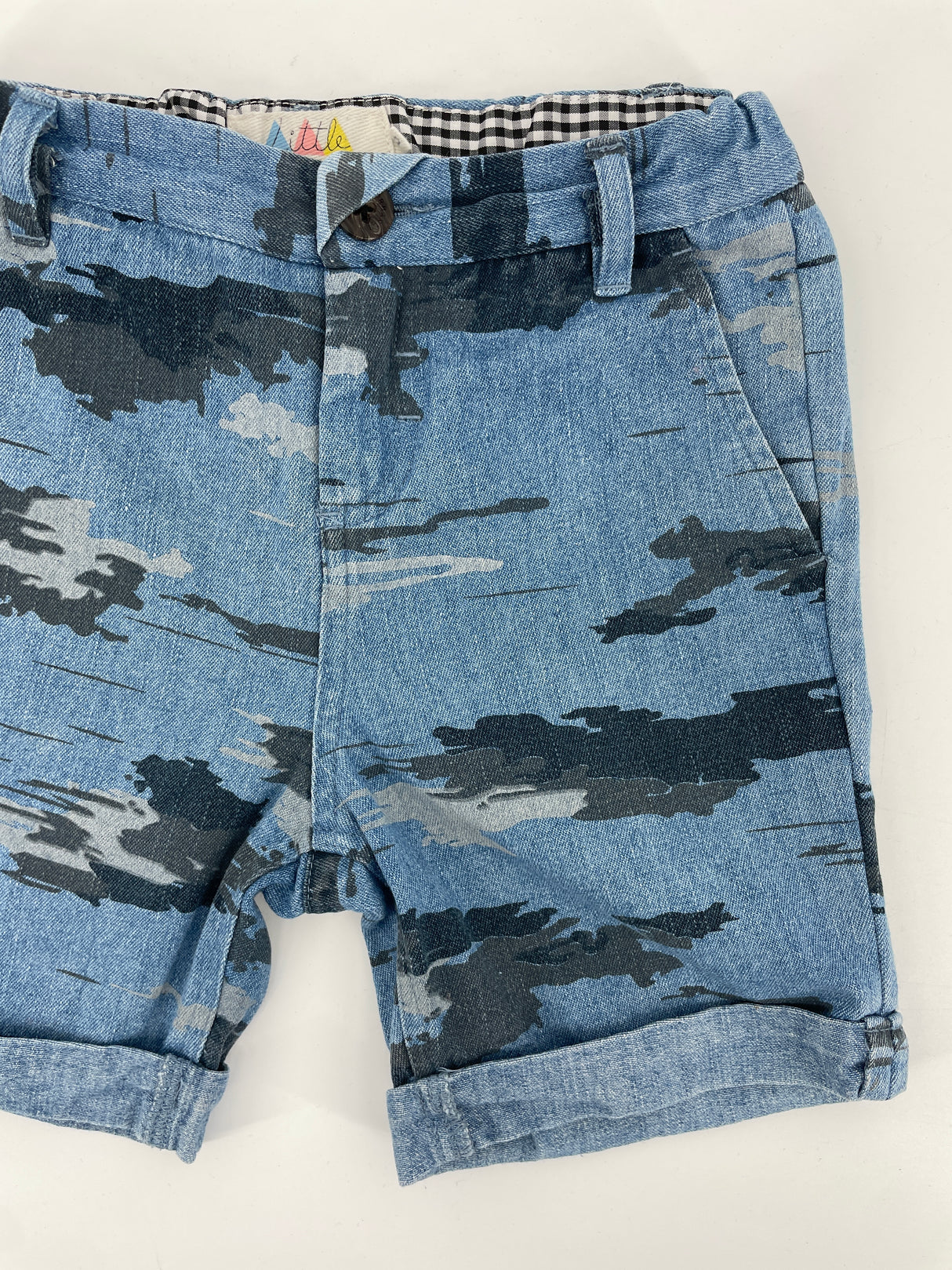 Korte Broek Blauw Camouflage Maat 116