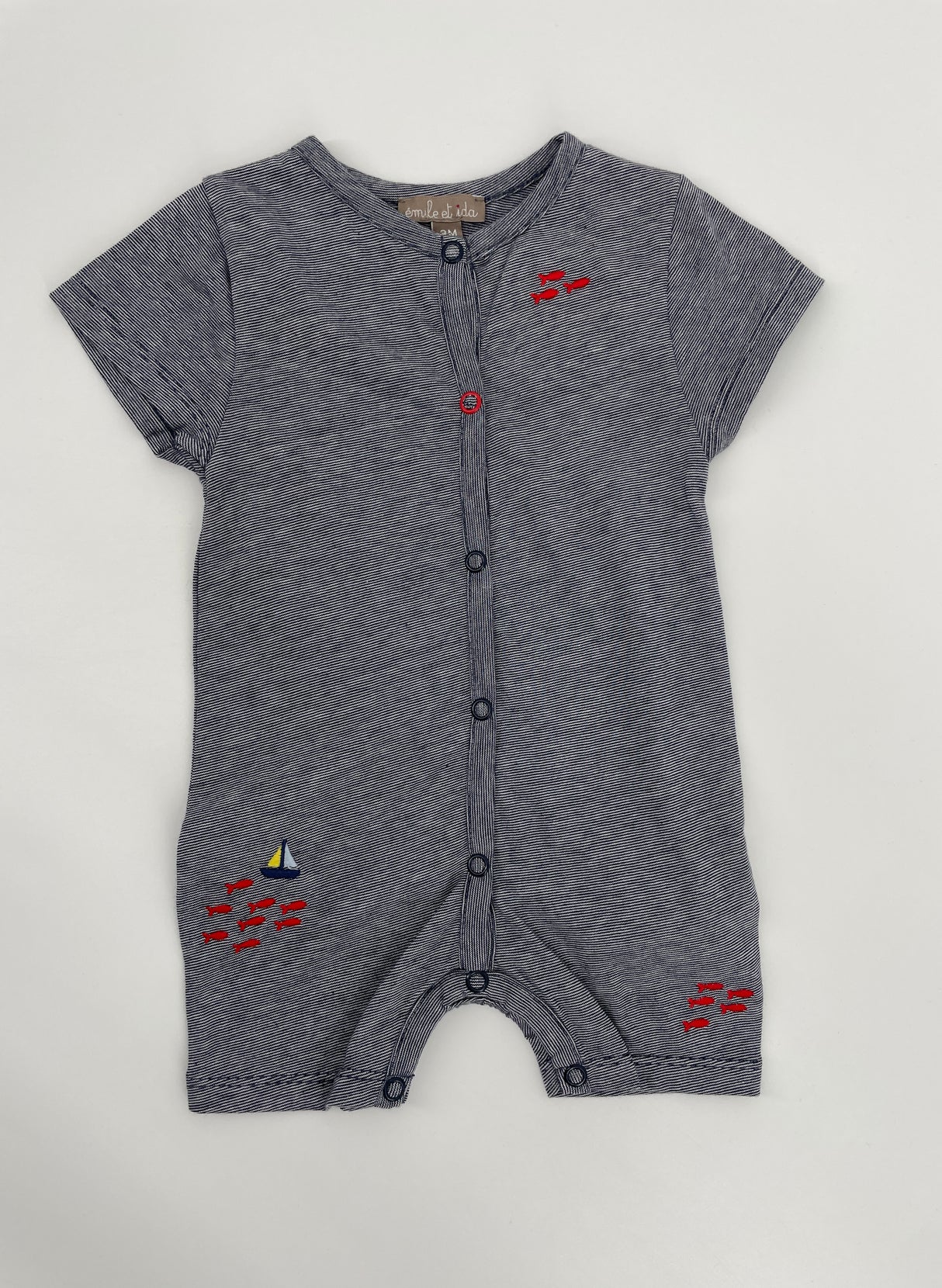 Babypak Donkerblauw Wit Korte Mouw Maat 62