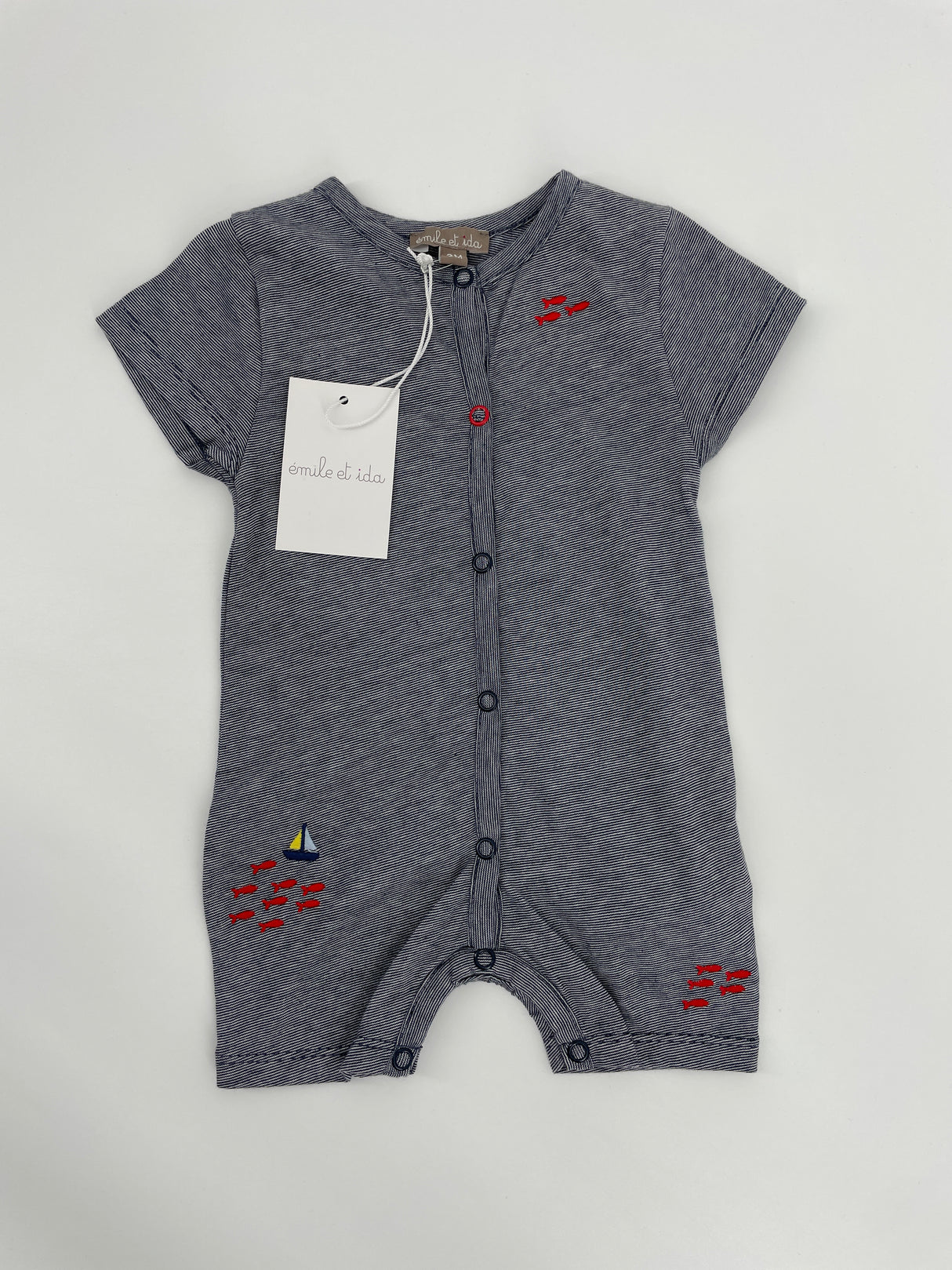 Babypak Donkerblauw Wit Korte Mouw Maat 62