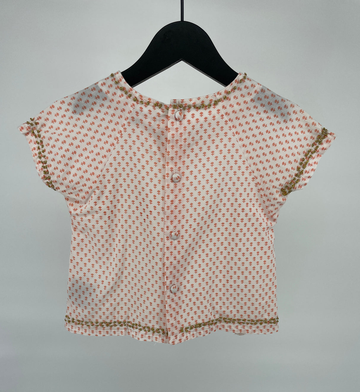 Top Beige Roze Korte Mouw Maat 74