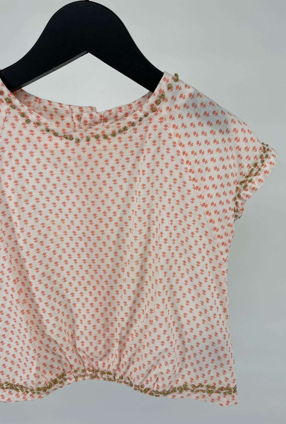 Top Beige Roze Korte Mouw Maat 74