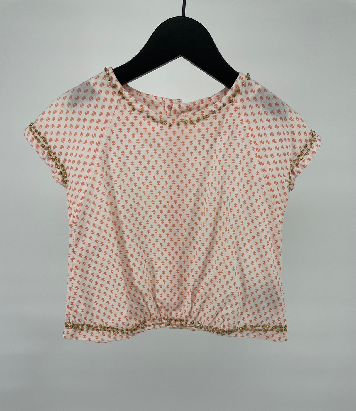 Top Beige Roze Korte Mouw Maat 74