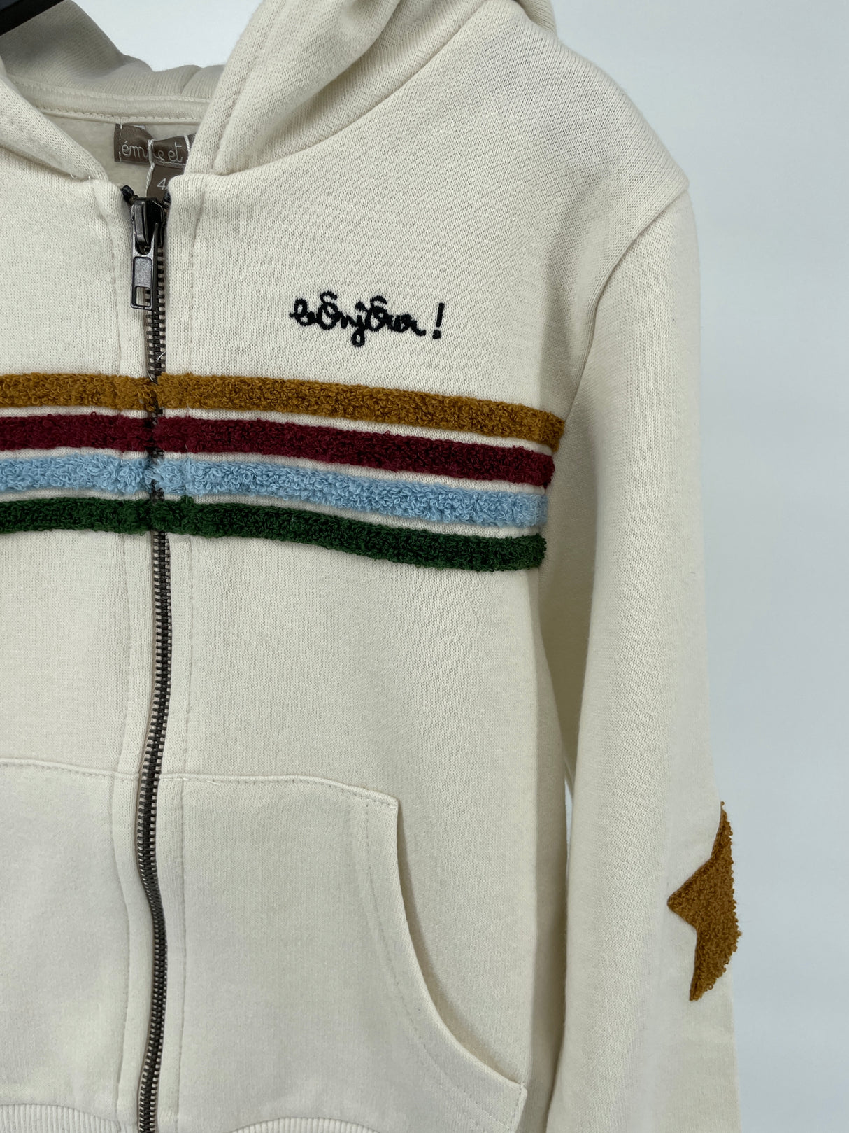 Vest Capuchon Beige Sterren Maat 104