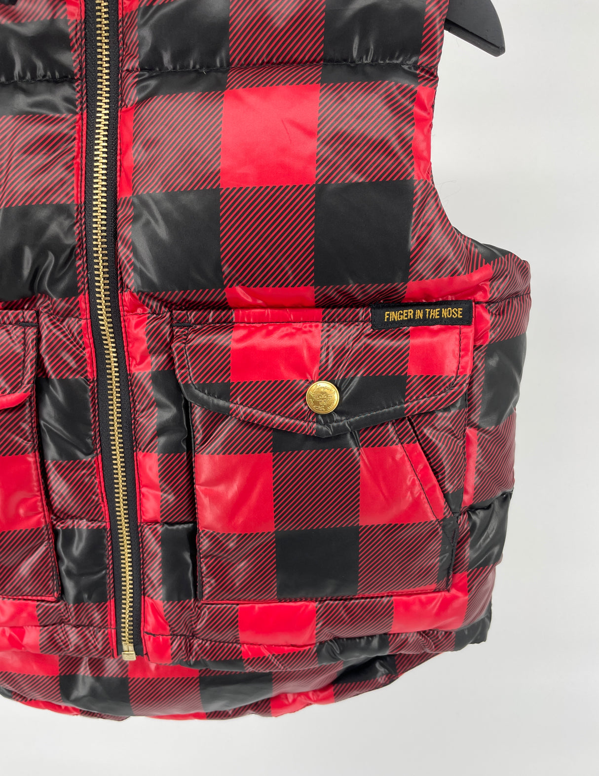 Bodywarmer Dons Rood Zwart Geblokt Maat 110