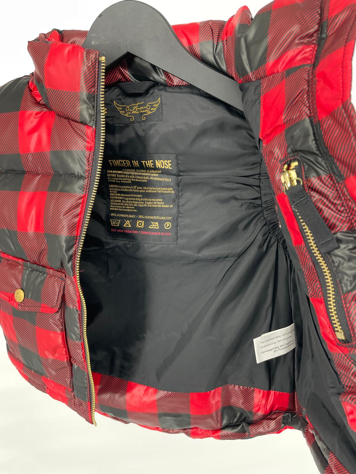 Bodywarmer Dons Rood Zwart Geblokt Maat 110