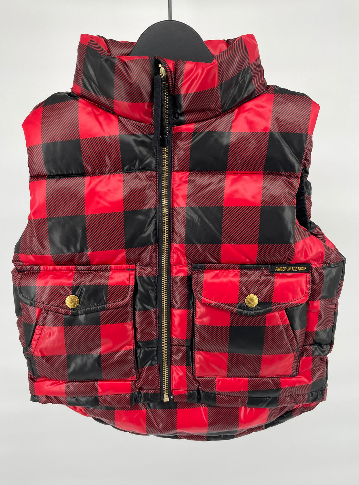 Bodywarmer Dons Rood Zwart Geblokt Maat 110