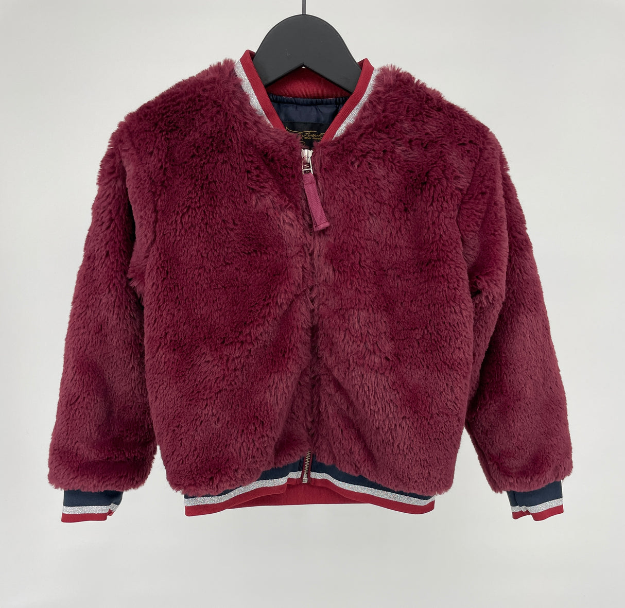 Jas Faux Fur Bordeaux Rood Maat 122