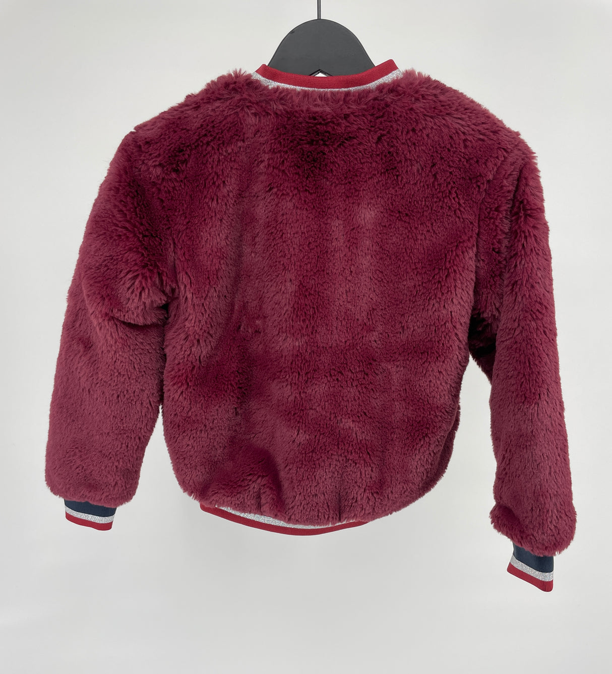 Jas Faux Fur Bordeaux Rood Maat 122