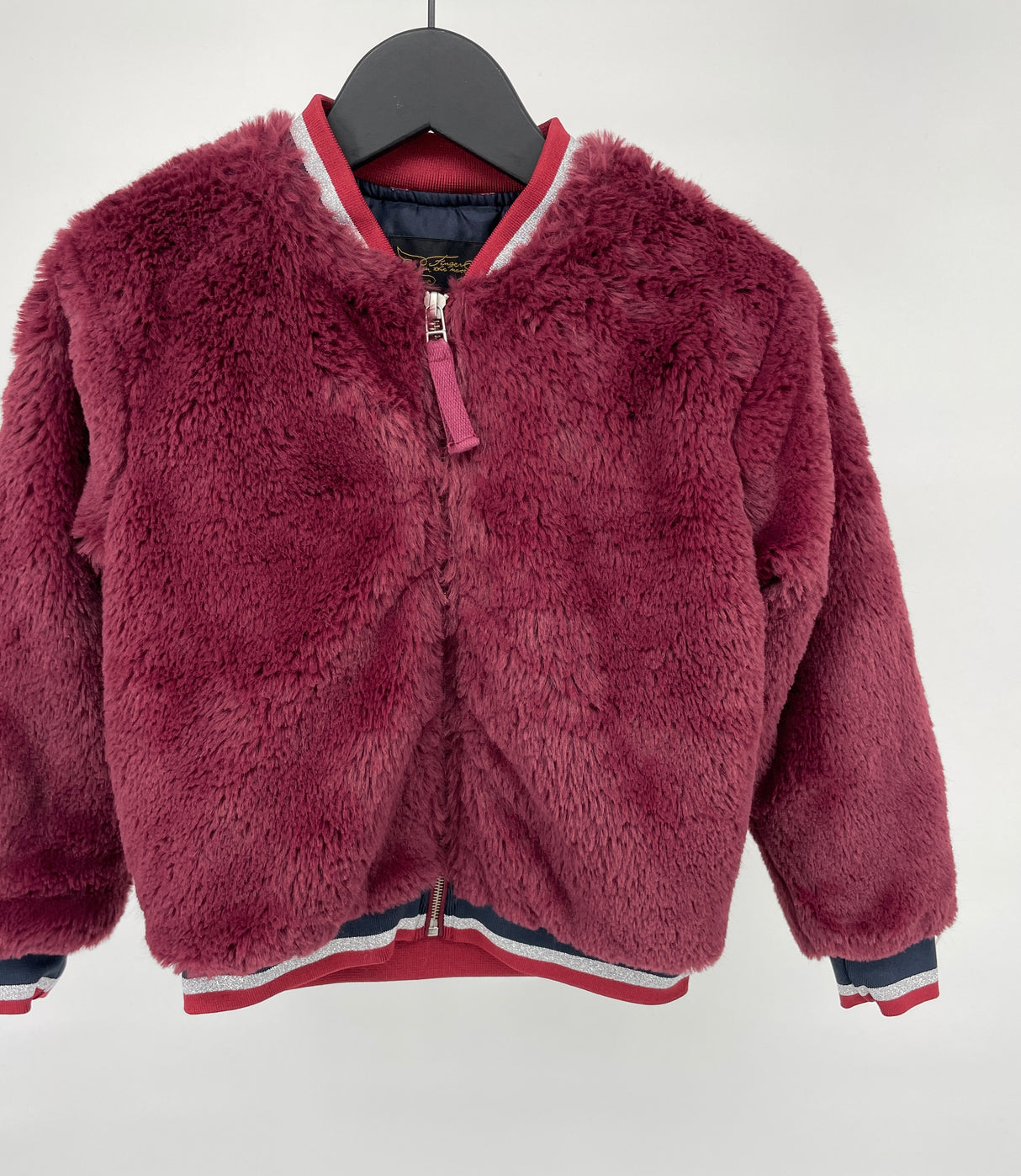 Jas Faux Fur Bordeaux Rood Maat 122