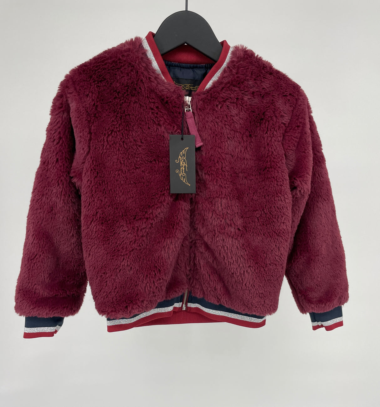 Jas Faux Fur Bordeaux Rood Maat 122