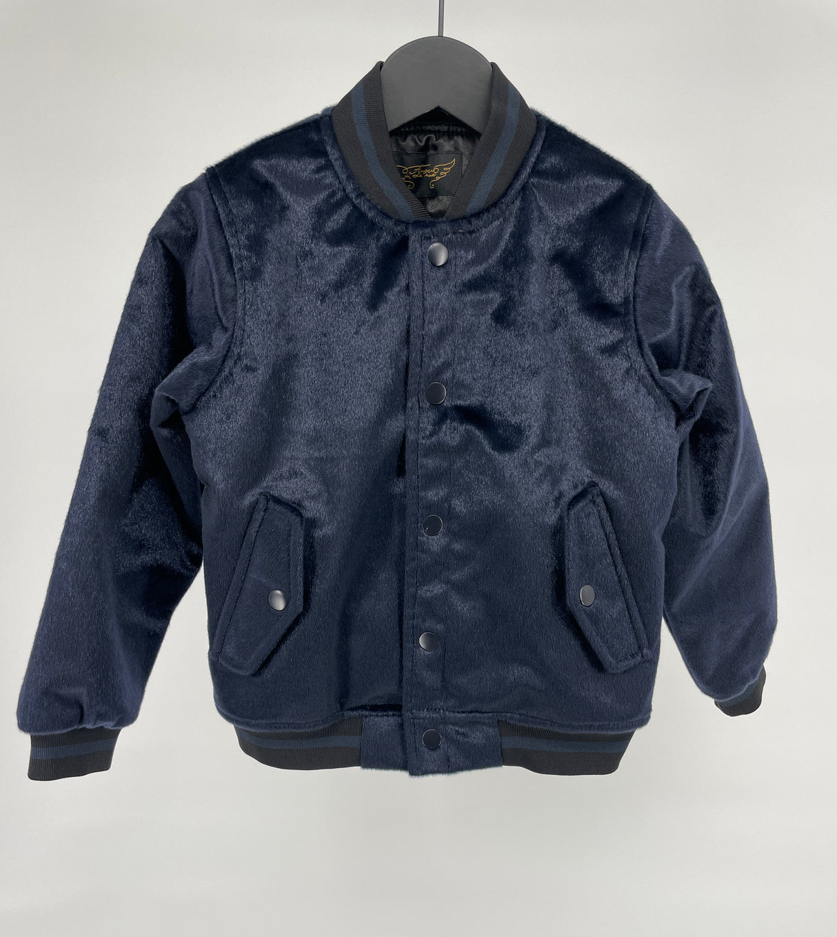 Jas Bomber Donkerblauw Faux Fur Maat 122