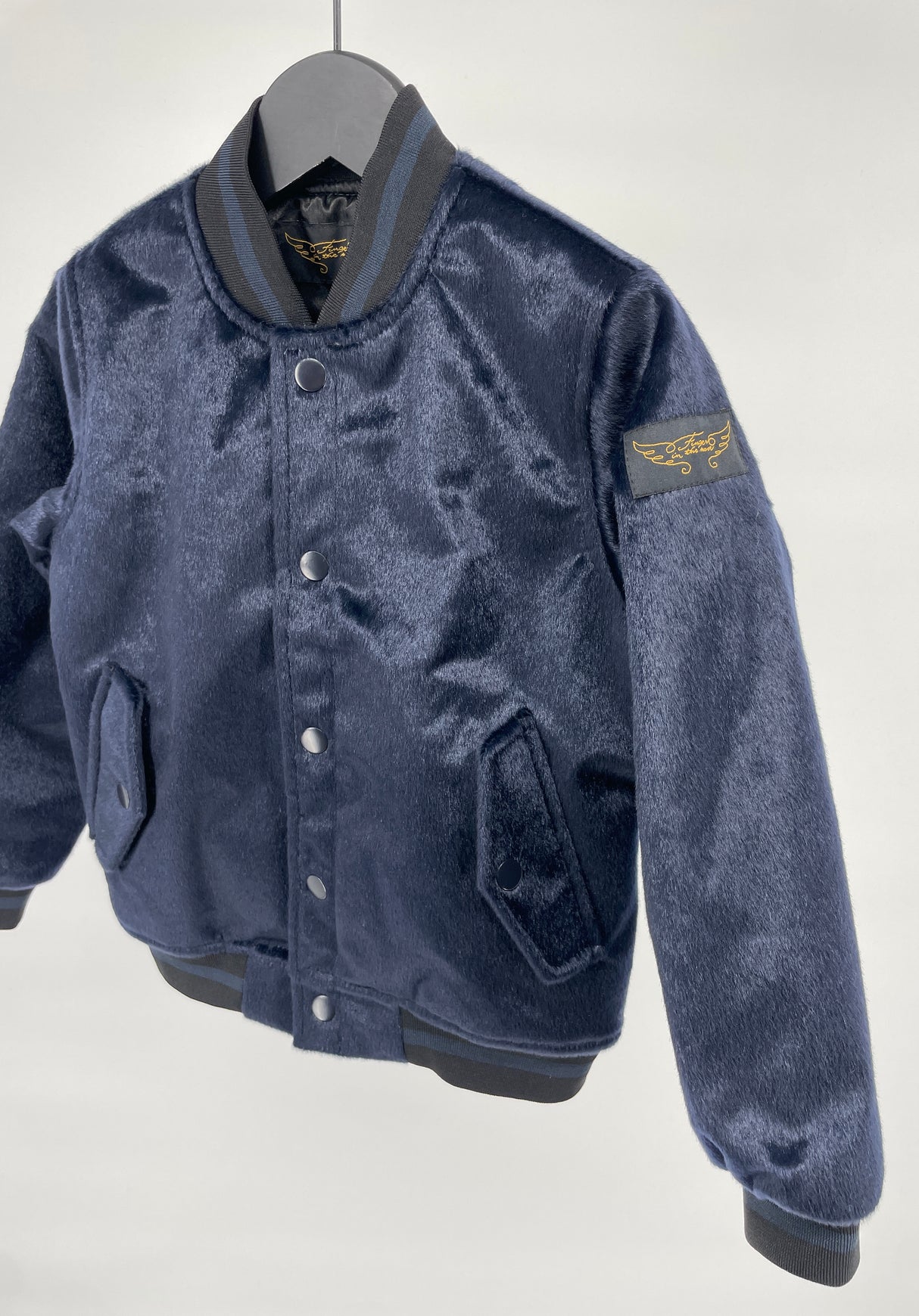 Jas Bomber Donkerblauw Faux Fur Maat 122