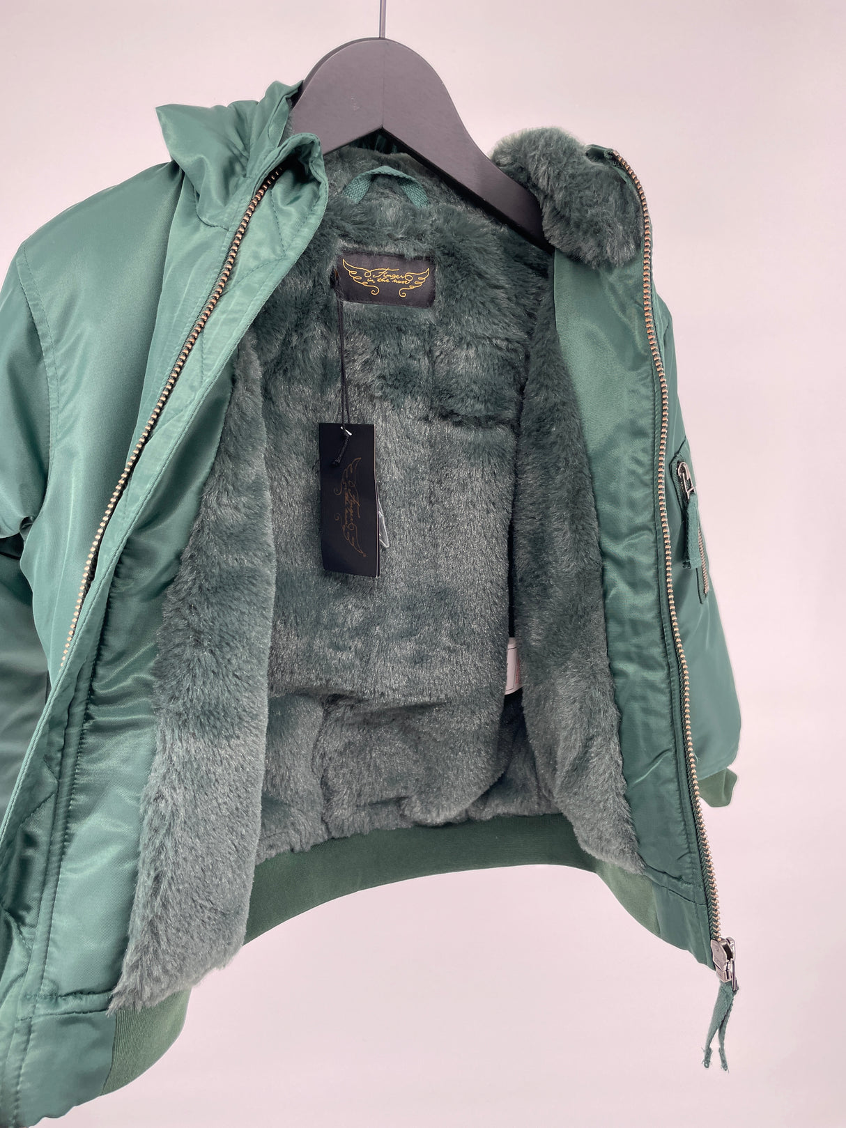 Jas Bomber Groen Capuchon Maat 122