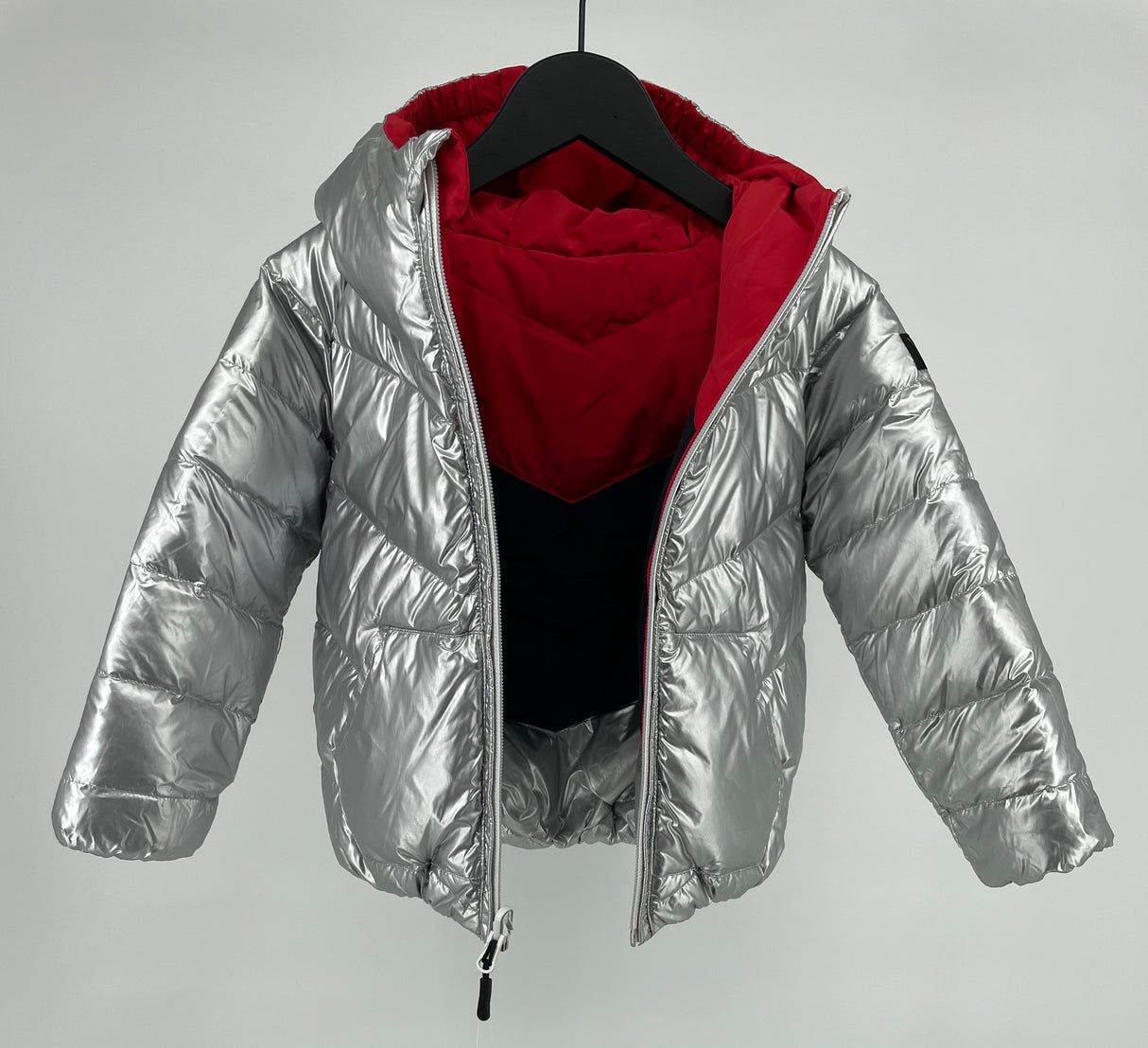 Jas Dons Reversible Zilver Maat 110