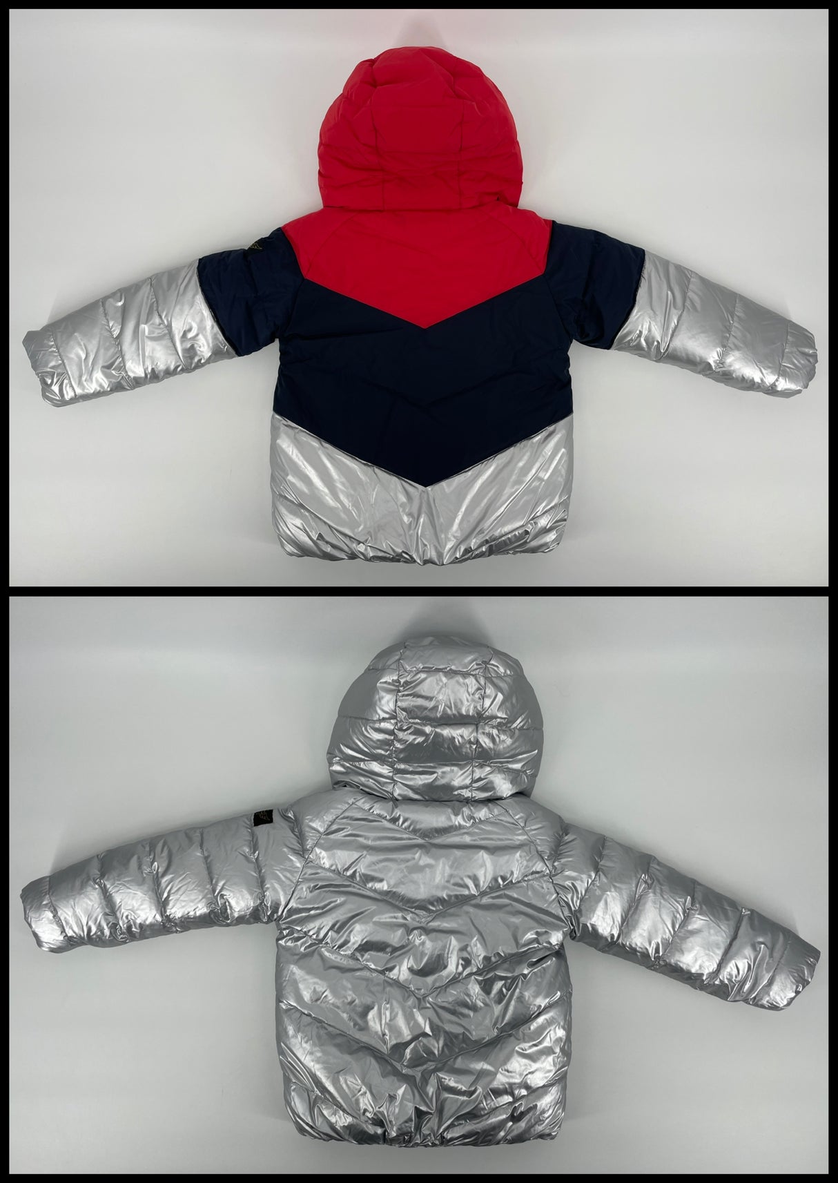 Jas Dons Reversible Zilver Maat 110