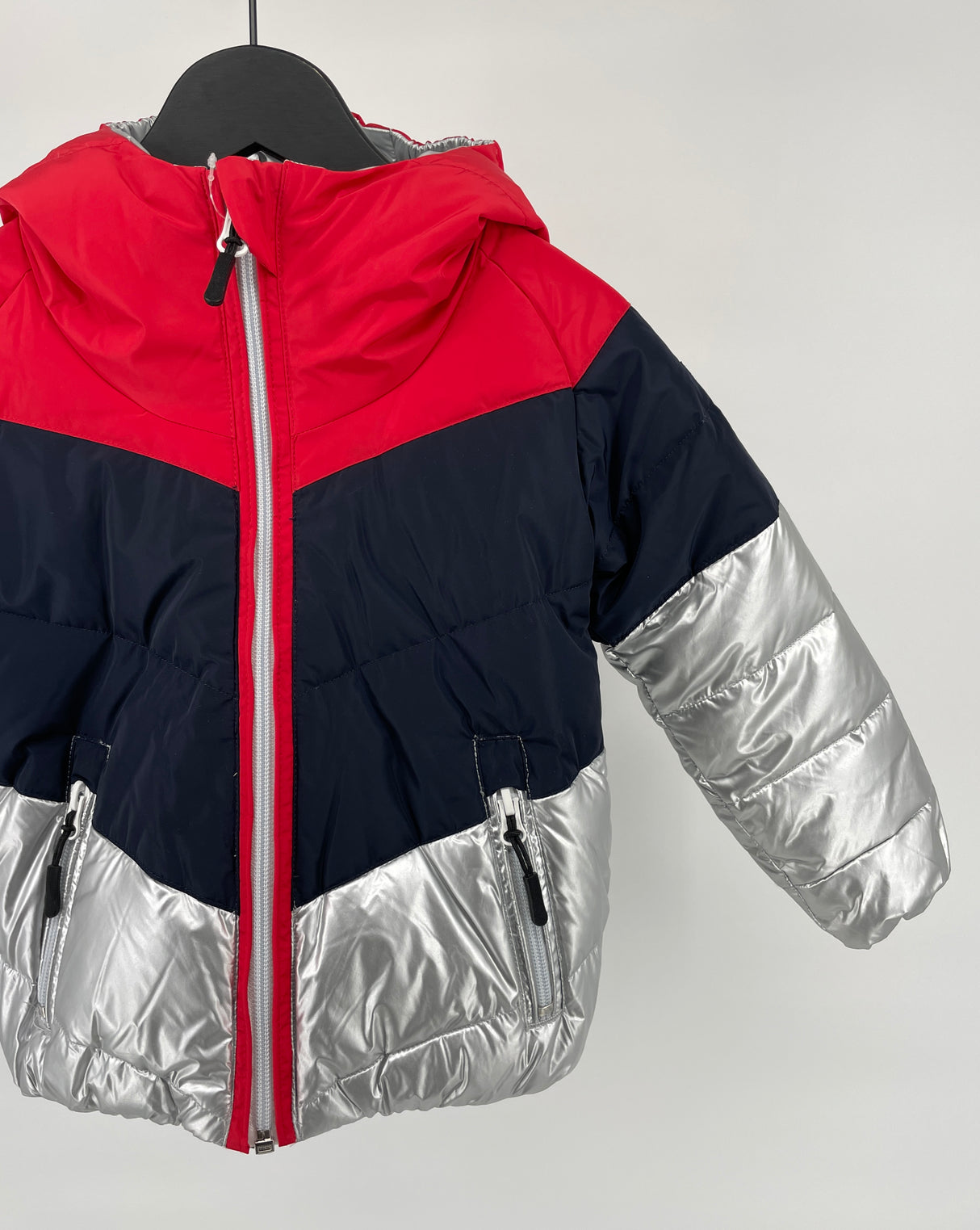 Jas Dons Reversible Zilver Maat 110