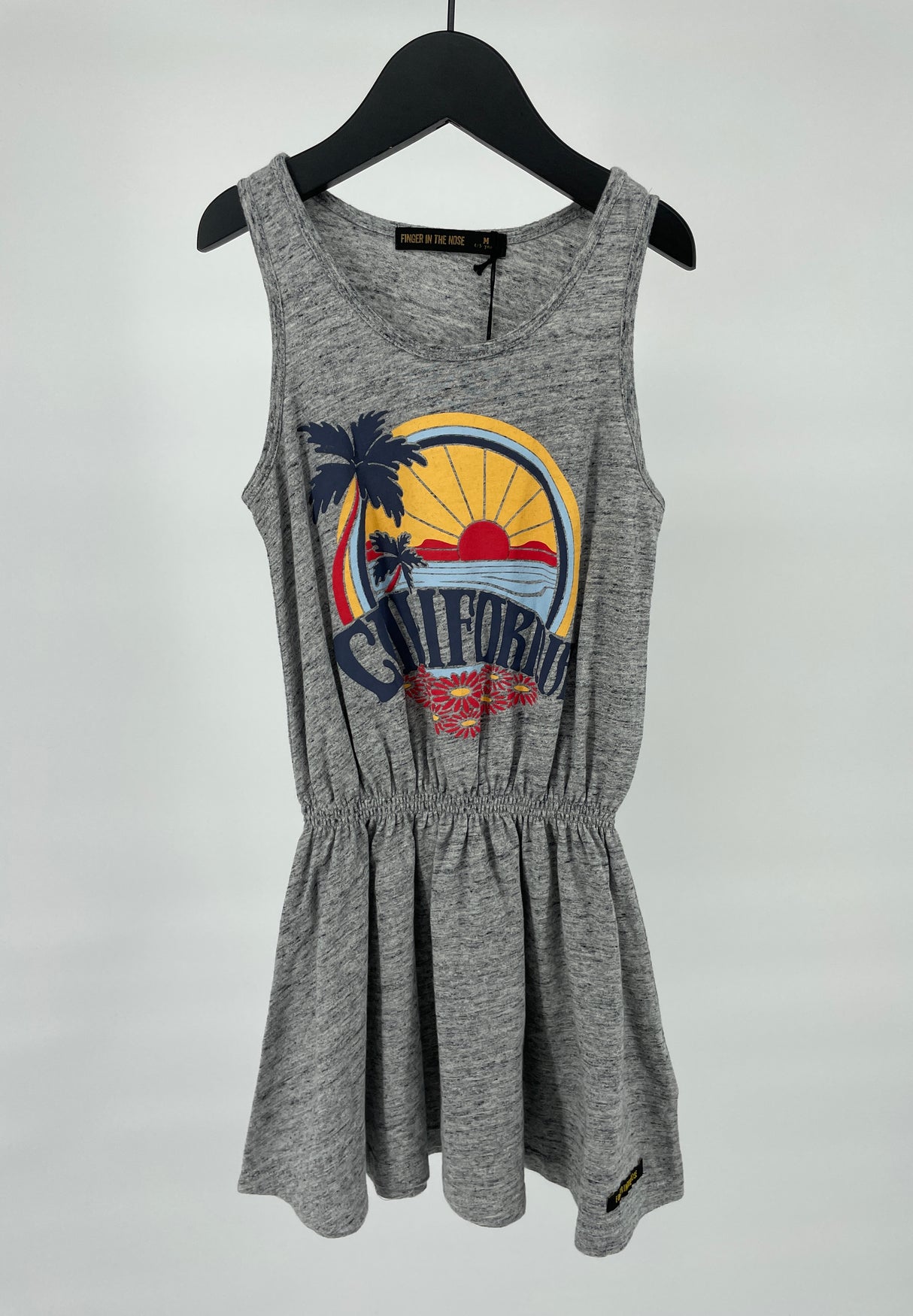 Jurk Grijs Mouwloos California Print