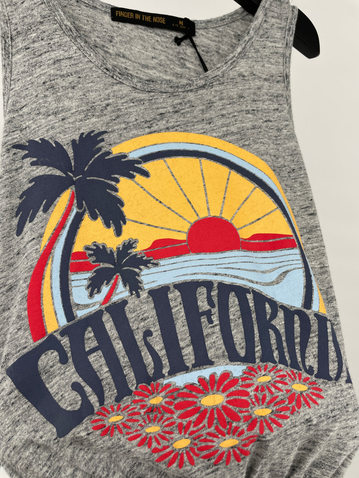 Jurk Grijs Mouwloos California Print