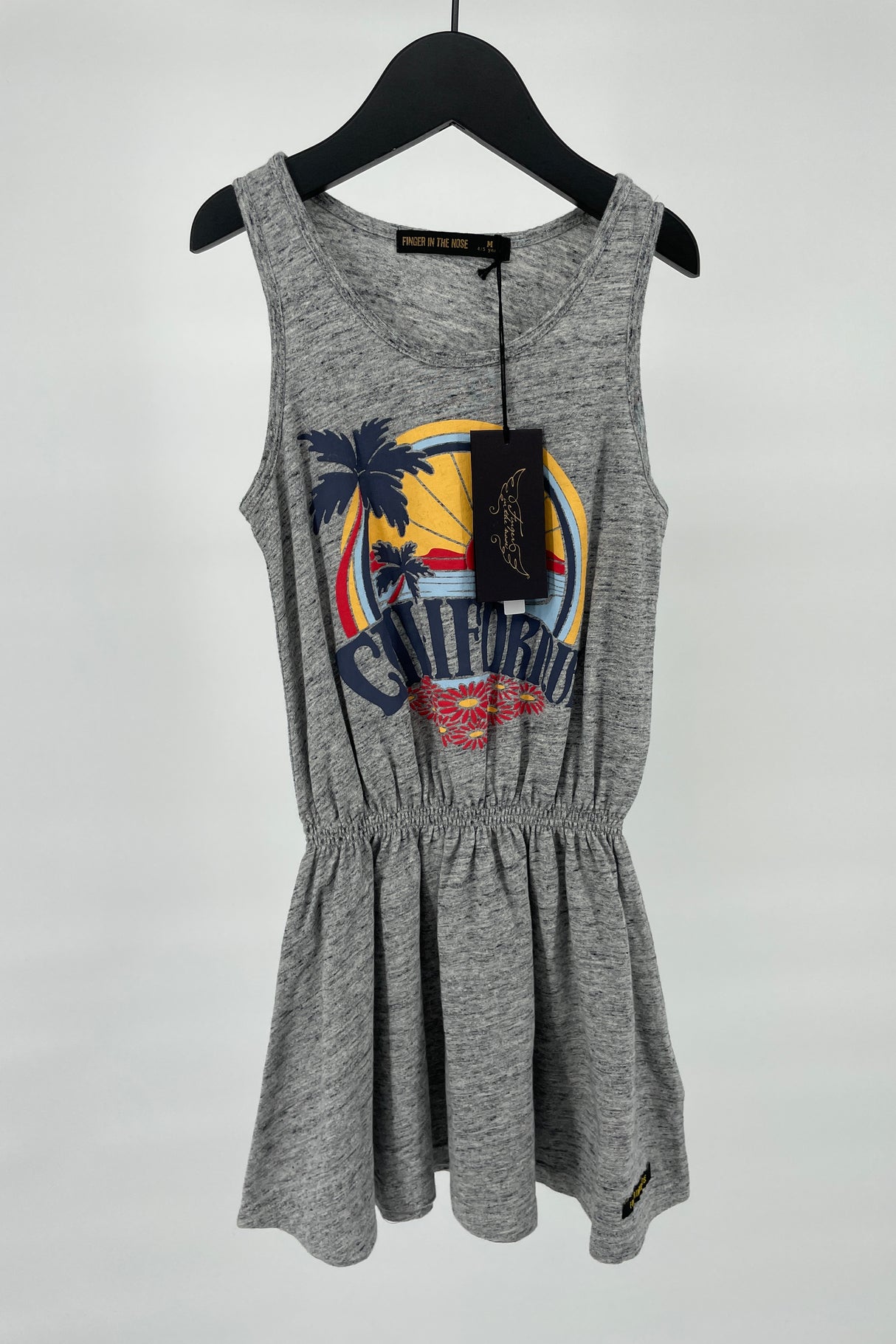 Jurk Grijs Mouwloos California Print