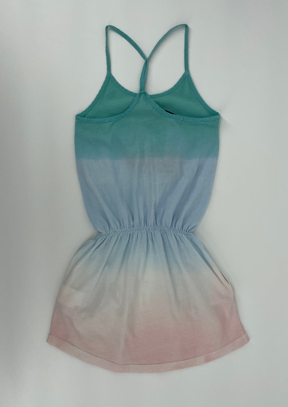 Jurk Tanktop Multi Color Dip Dye Groen Blauw Roze